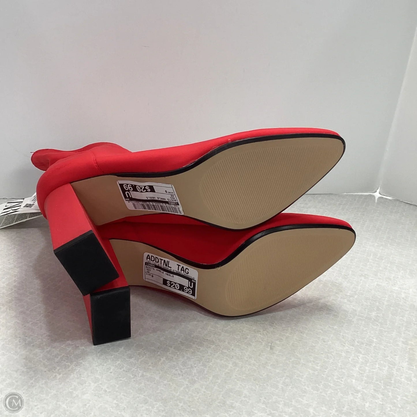 Boots Ankle Heels By Zara In Red, Size: 9