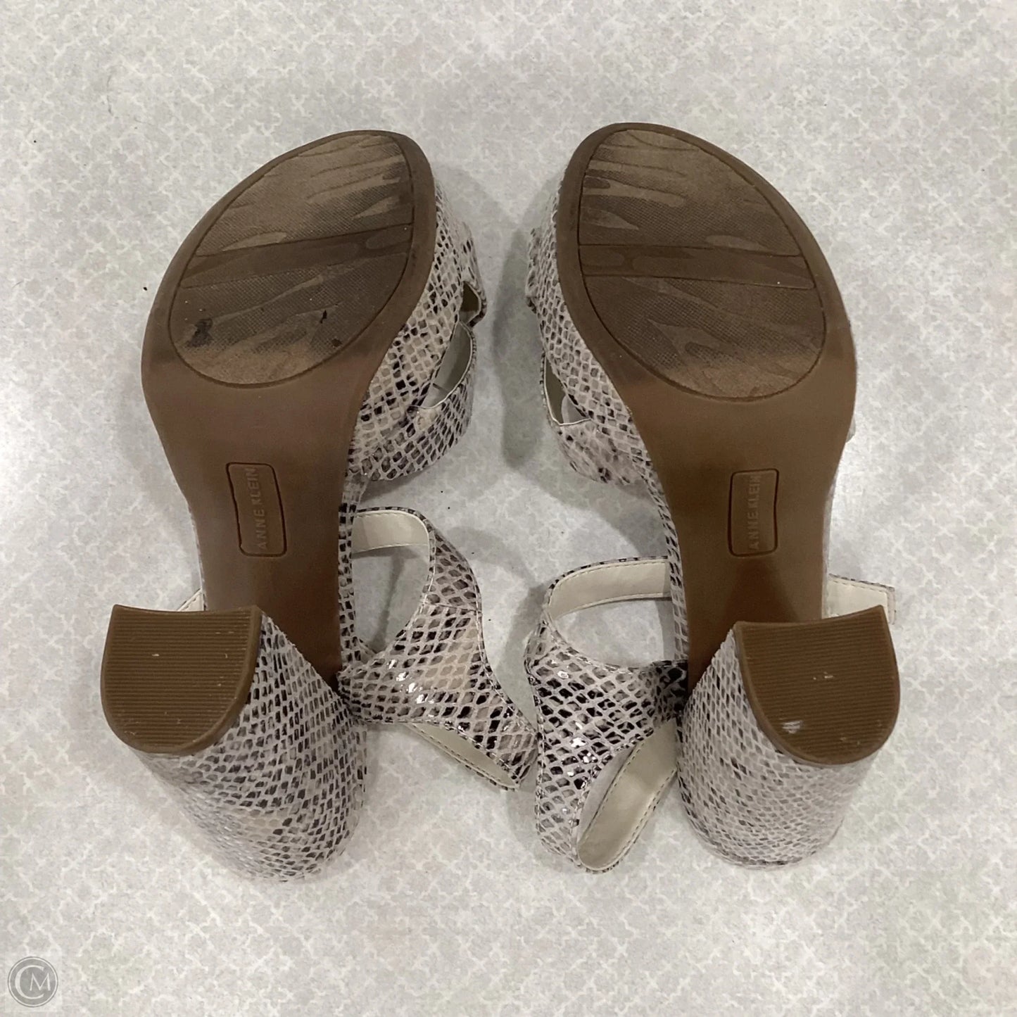 Sandals Heels Block By Anne Klein In Animal Print, Size: 7.5