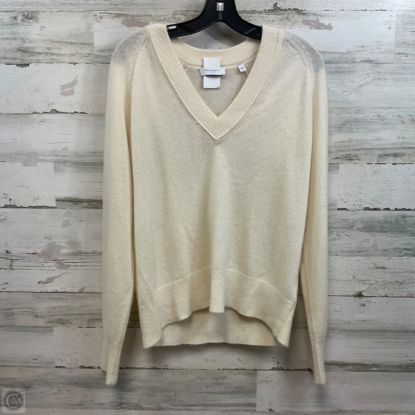 Sweater Cashmere By Equipment In Cream, Size: S