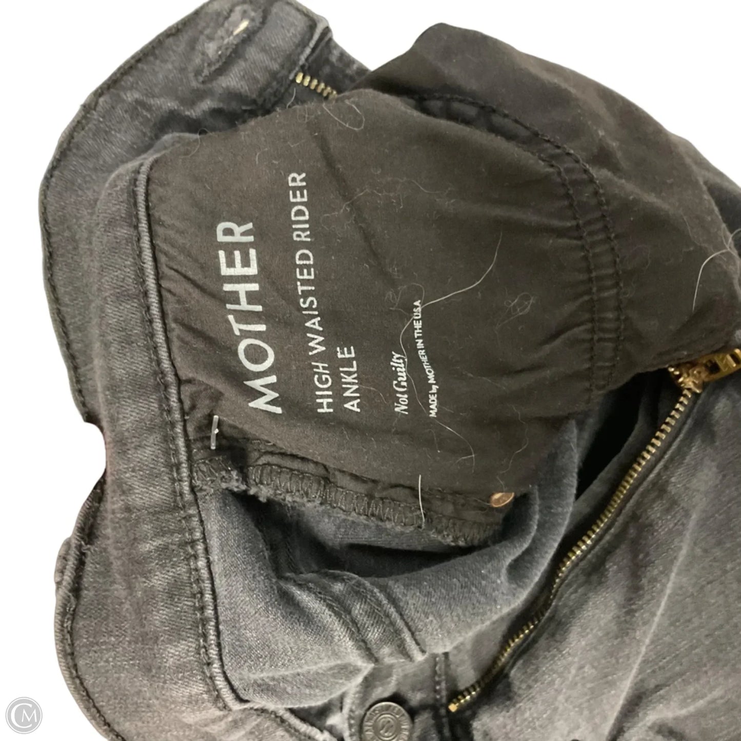 Jeans Straight By Mother In Black Denim, Size: 2
