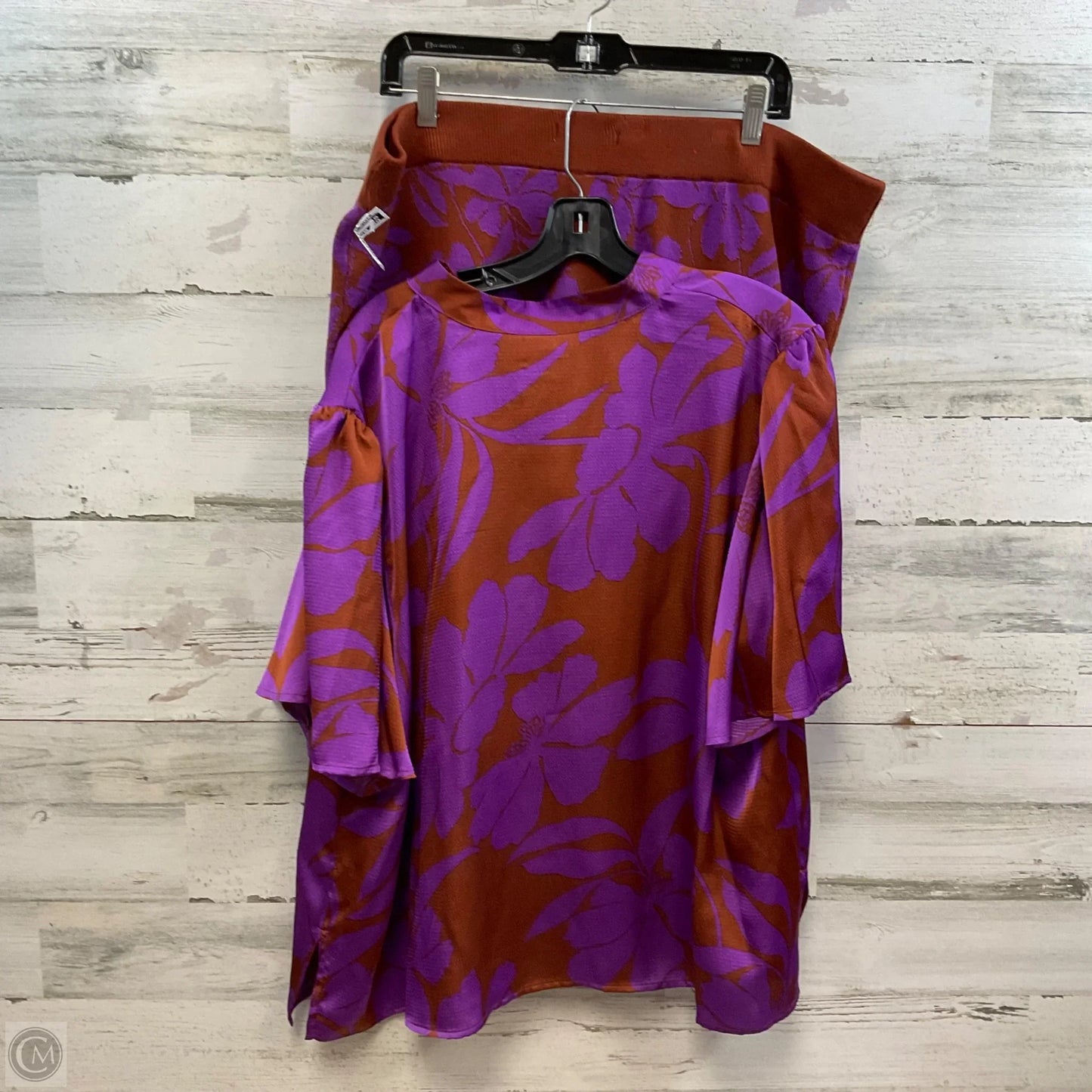Skirt Set 2pc By Liz Claiborne In Purple, Size: 1x