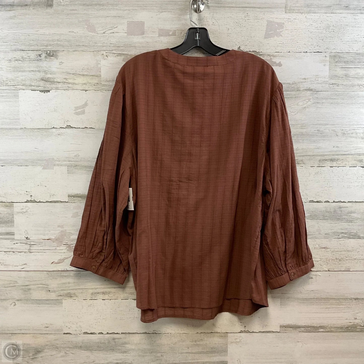 Blouse Long Sleeve By J. Jill In Brown, Size: 3x