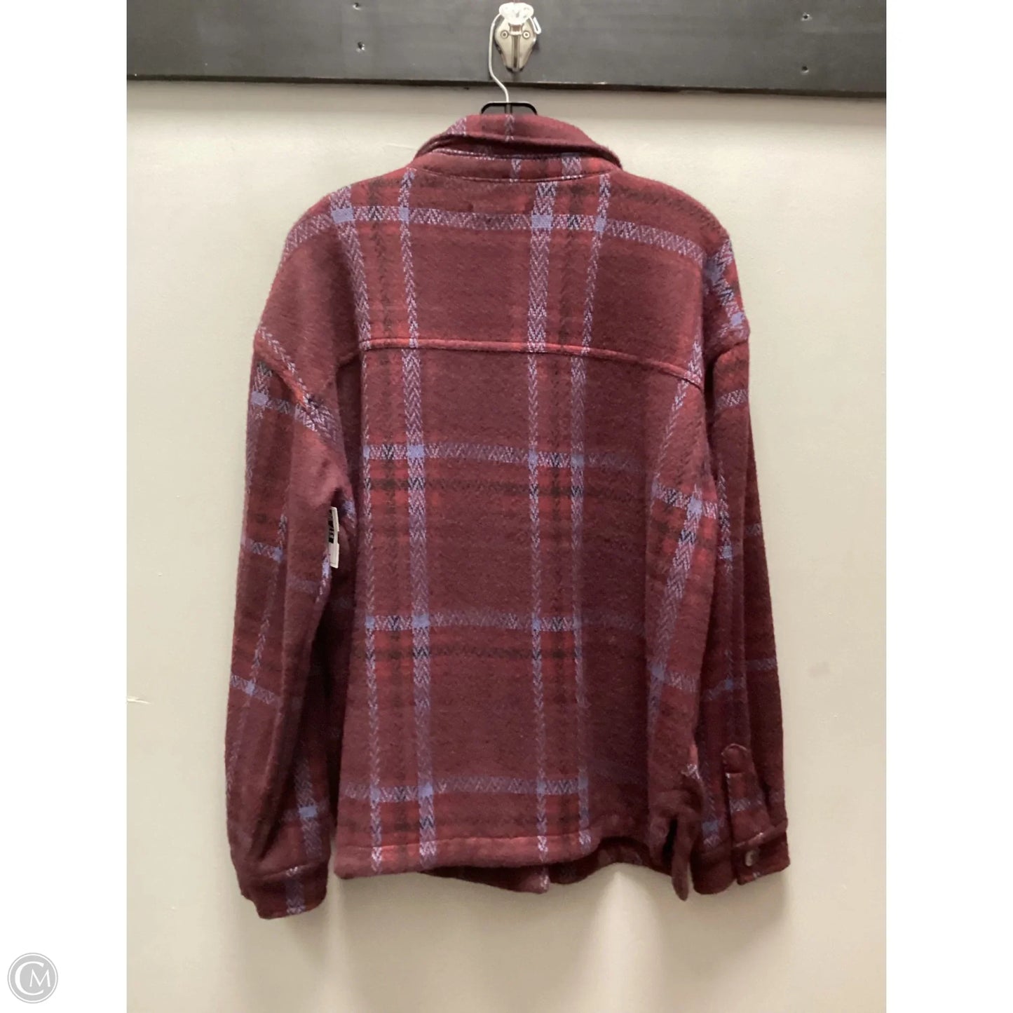 Jacket Shirt By Maurices In Maroon, Size: L