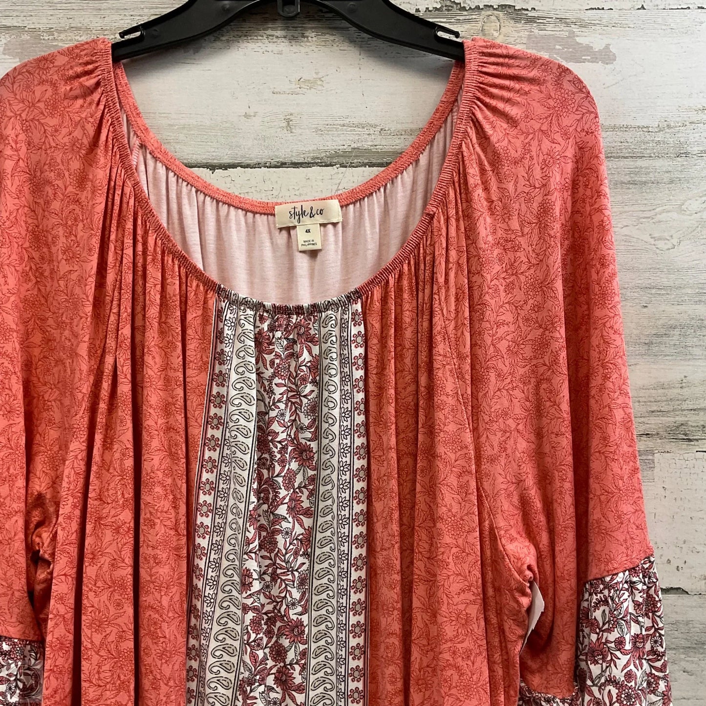 Top Long Sleeve Basic By Style And Company In Orange, Size: 4x