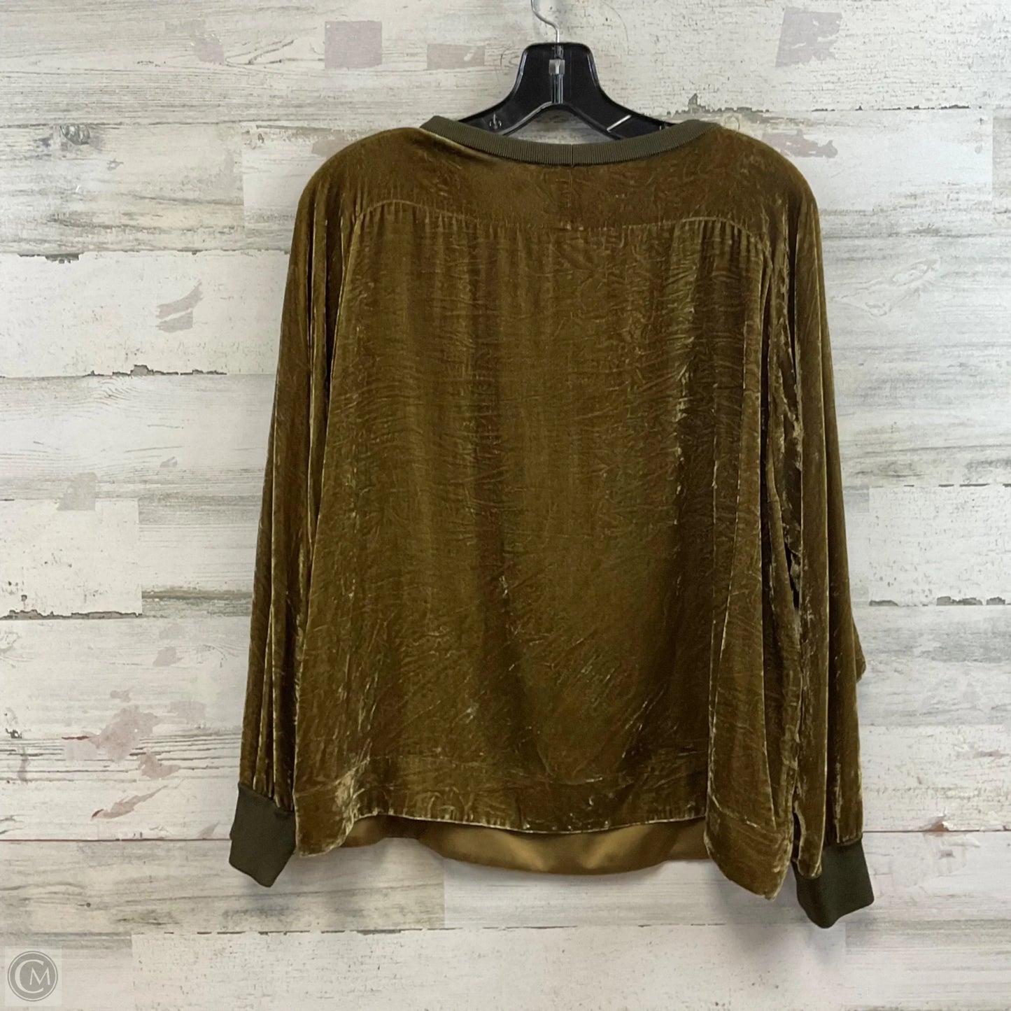 Top Long Sleeve Designer By Lafayette 148 In Green, Size: L