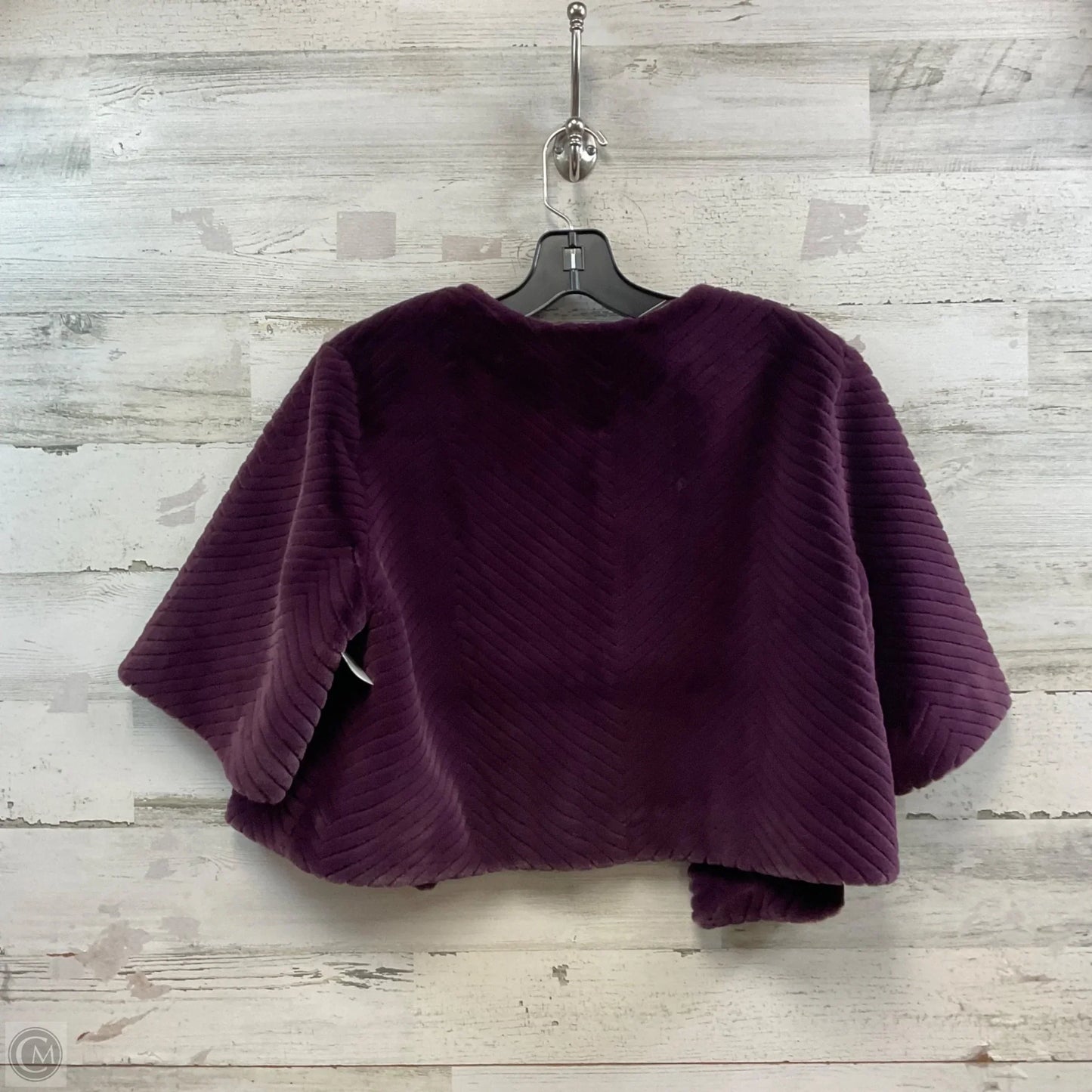 Jacket Faux Fur & Sherpa By White House Black Market In Maroon, Size: S