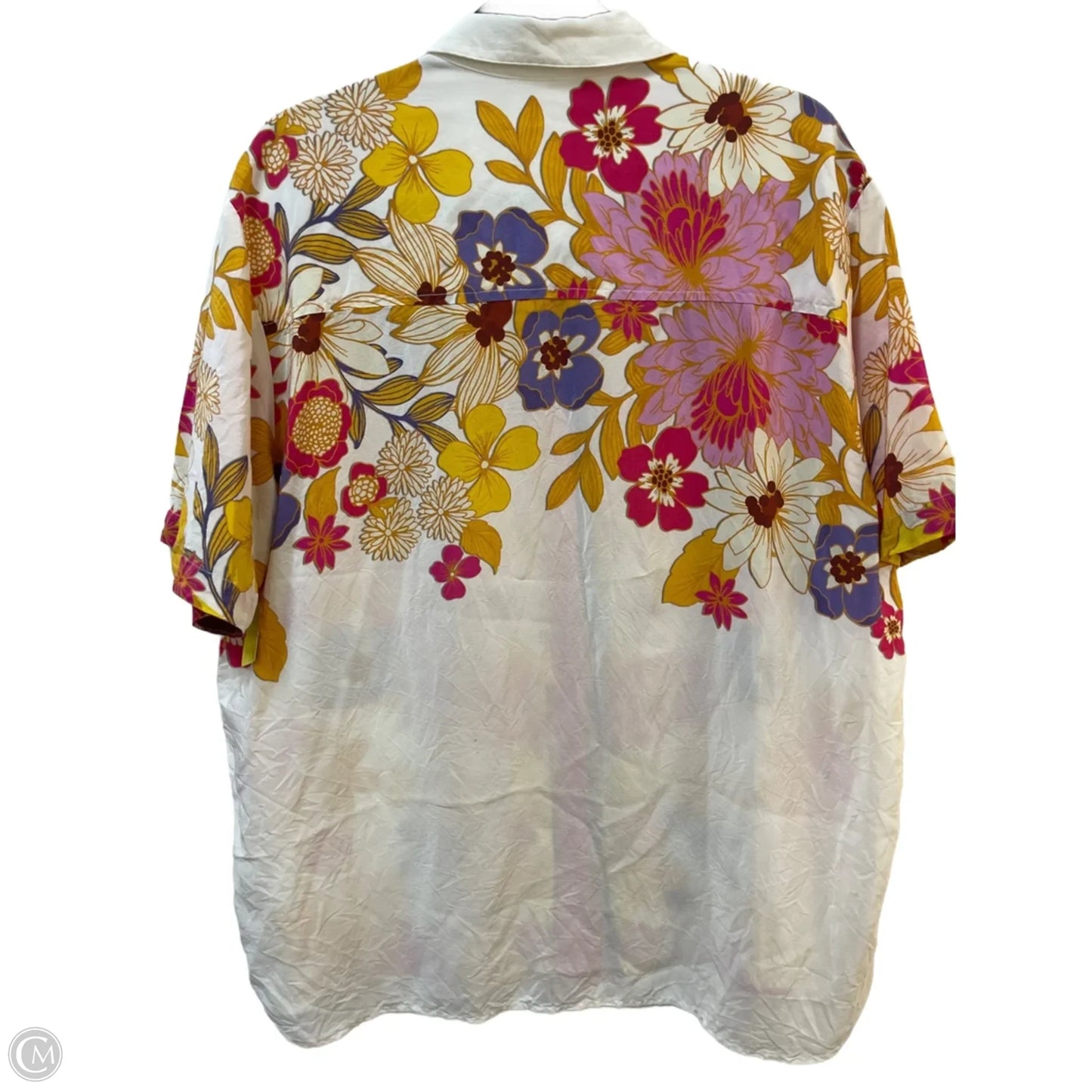 Top Short Sleeve By Johnny Was In Floral Print, Size: Xl