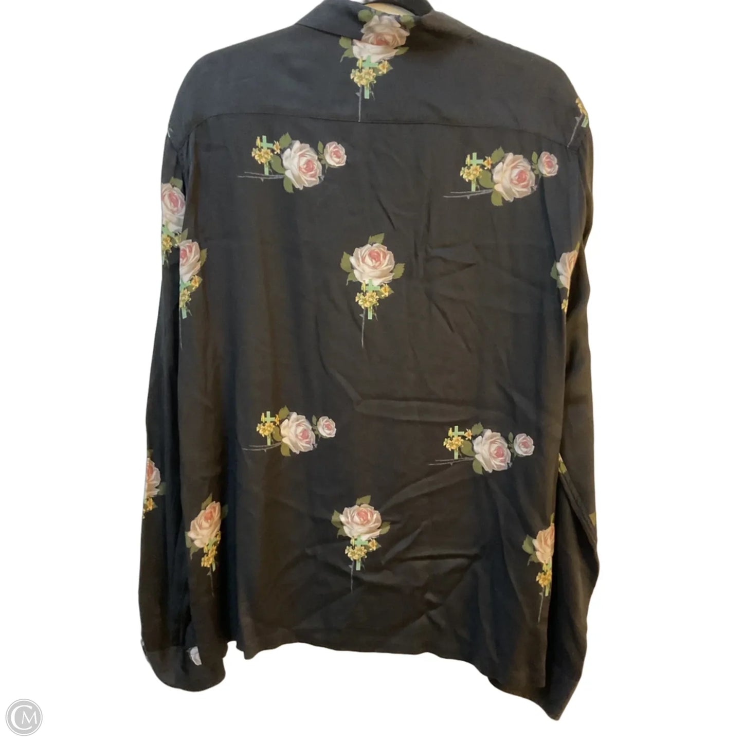 Blouse Designer By All Saints In Black & Pink, Size: L