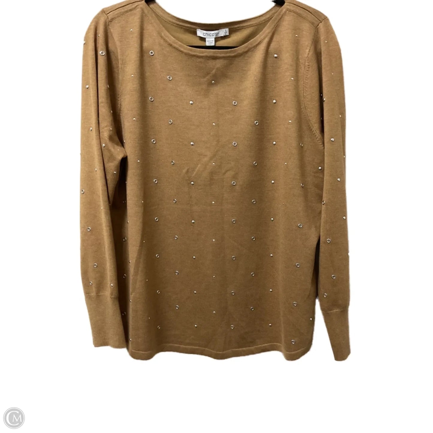 Sweater By Chicos In Tan, Size: L