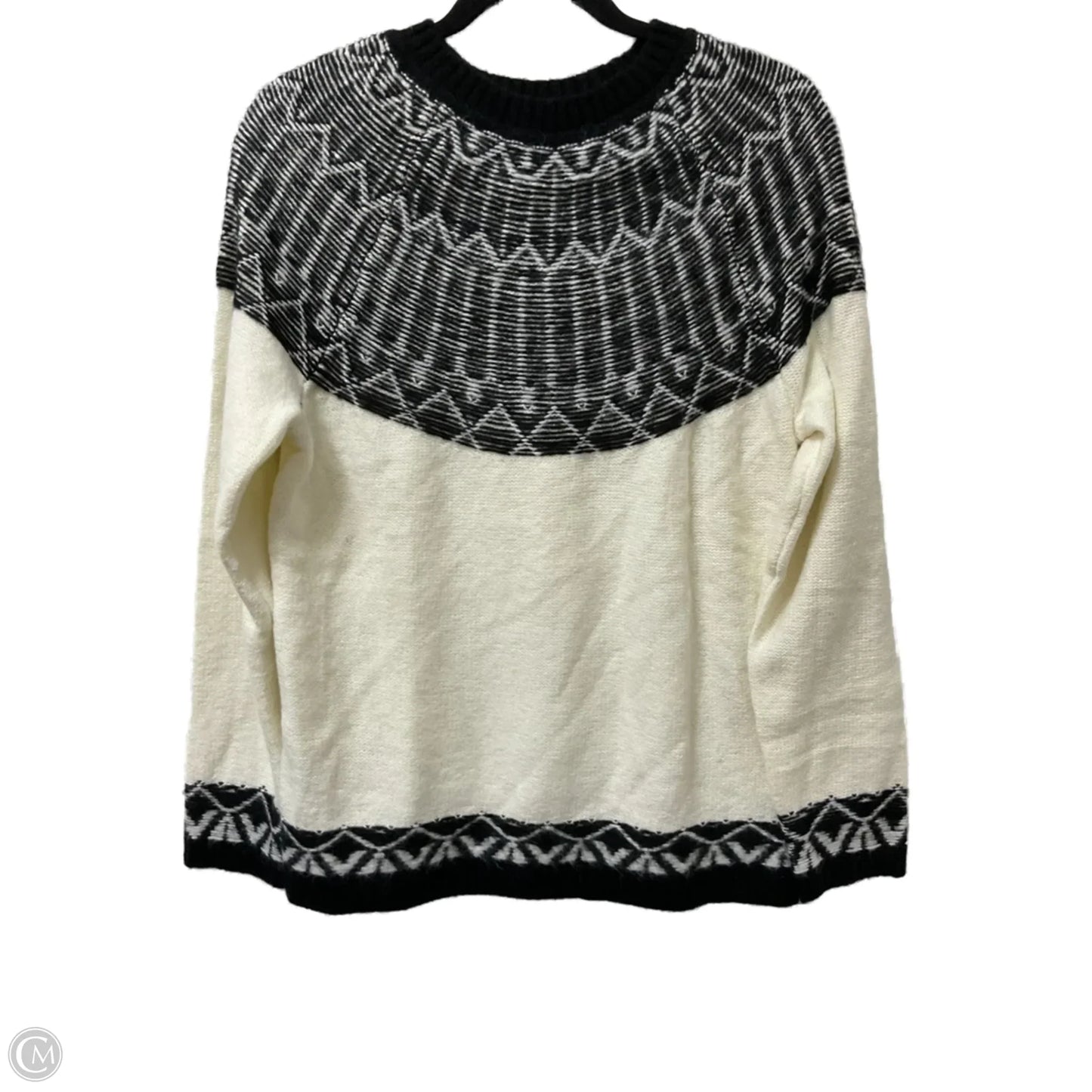 Sweater By Talbots In Black & Cream, Size: M