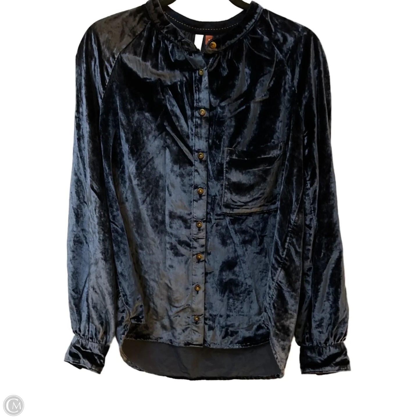Top Long Sleeve By Pilcro In Navy, Size: M