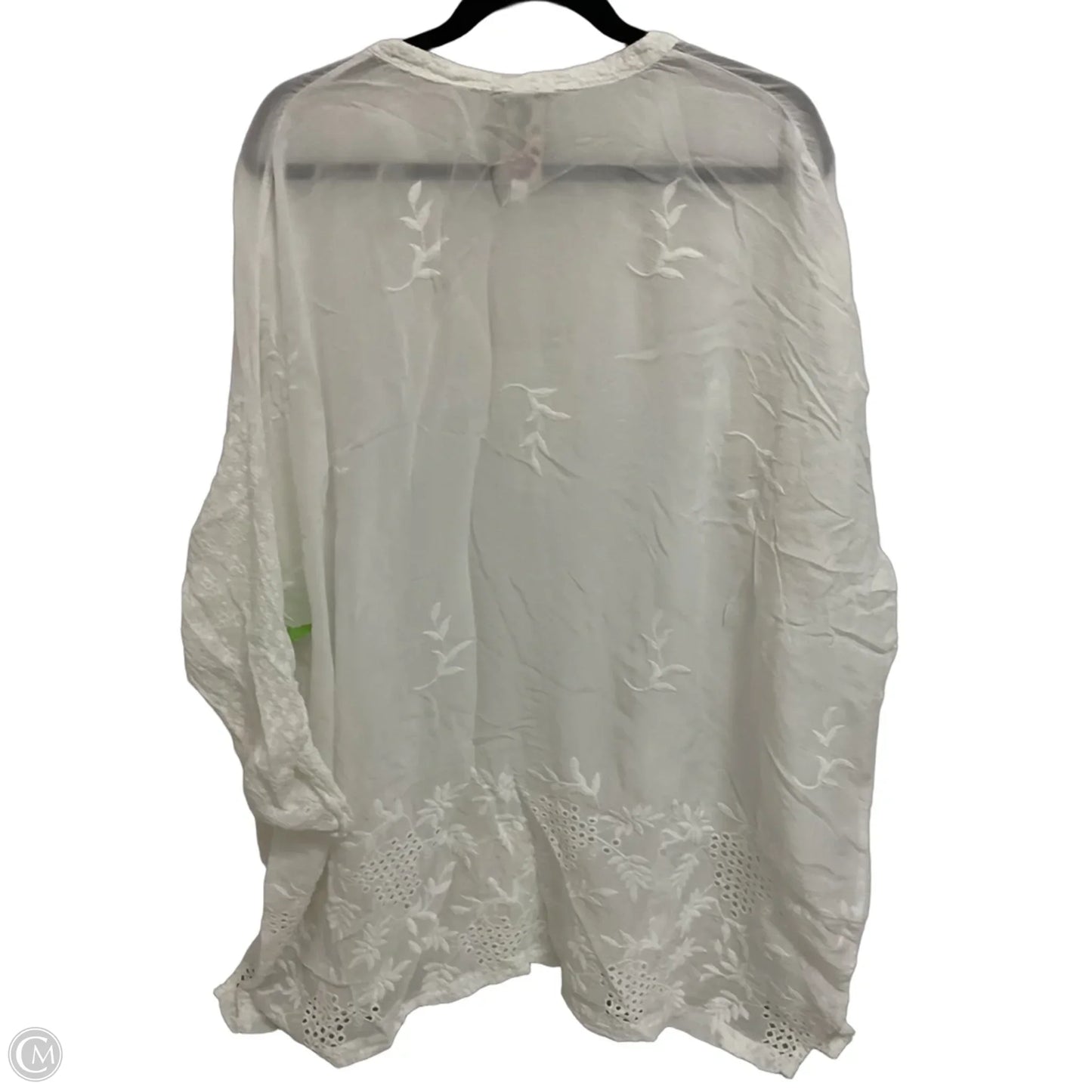 Blouse 3/4 Sleeve By Johnny Was In White, Size: 3x