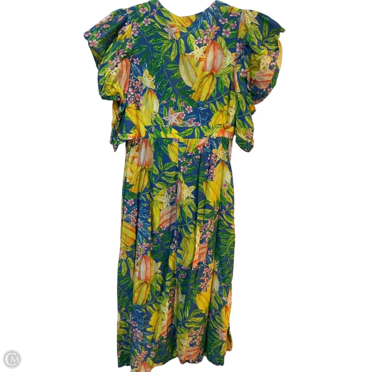 Dress Party Long By Farm Rio In Pink & Yellow, Size: M