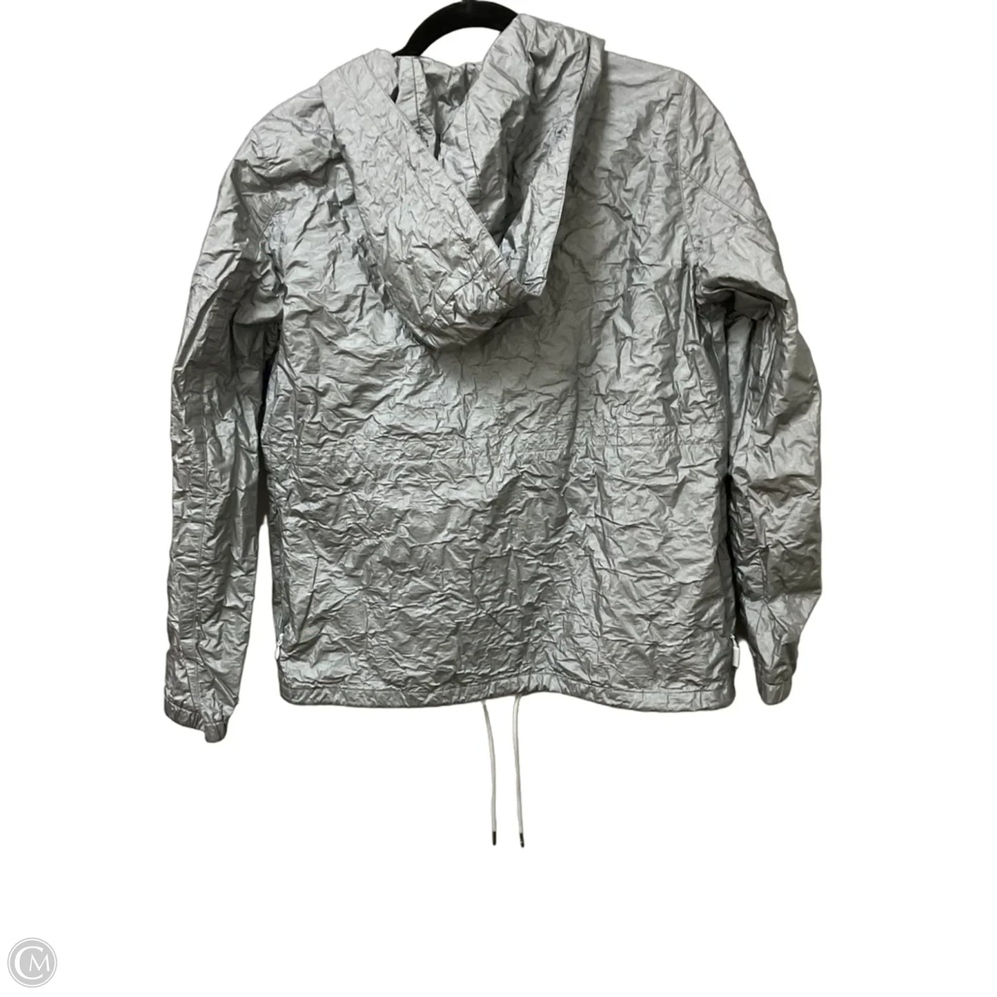 Jacket Windbreaker By Lacoste In Silver, Size: M