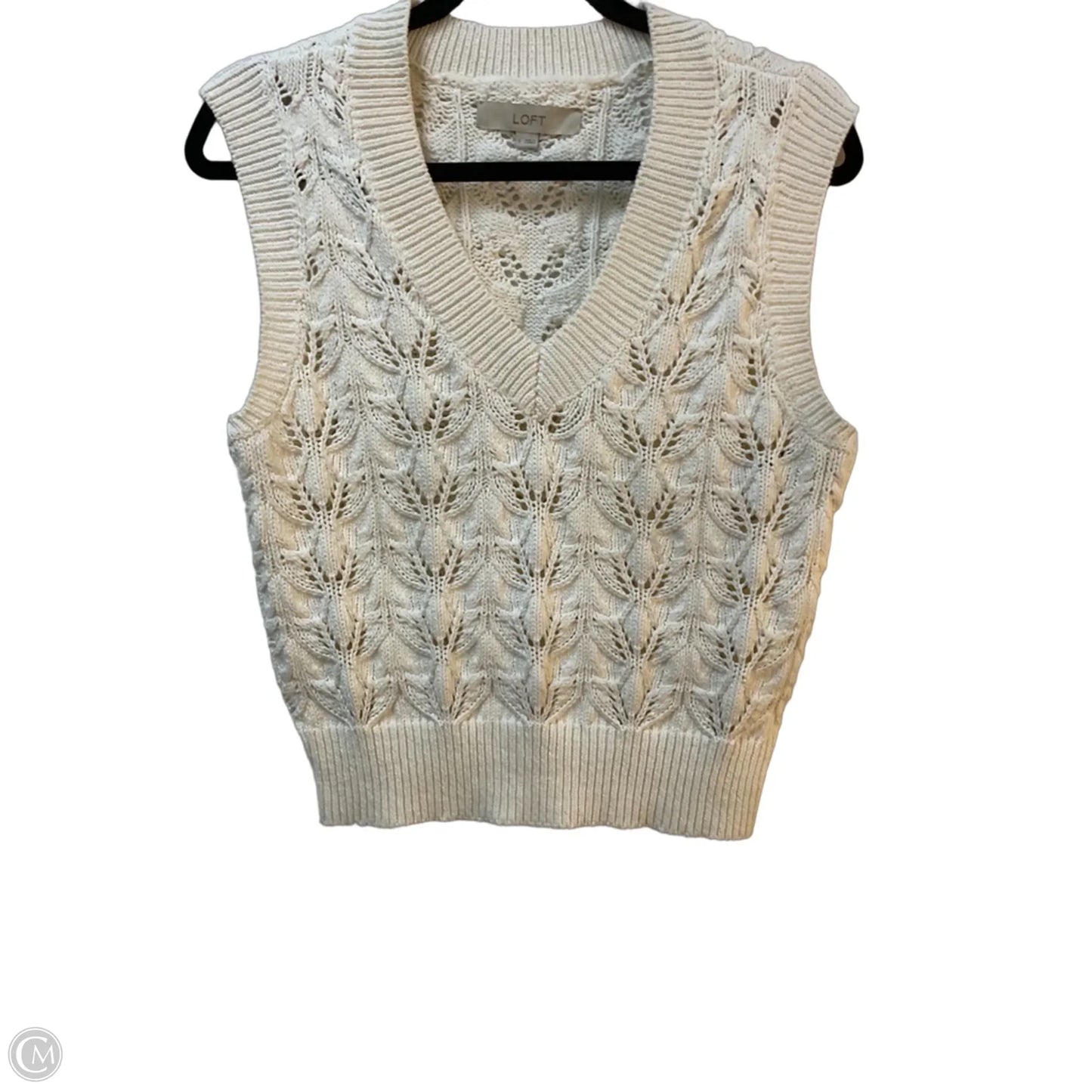 Vest Sweater By Loft In Cream, Size: S