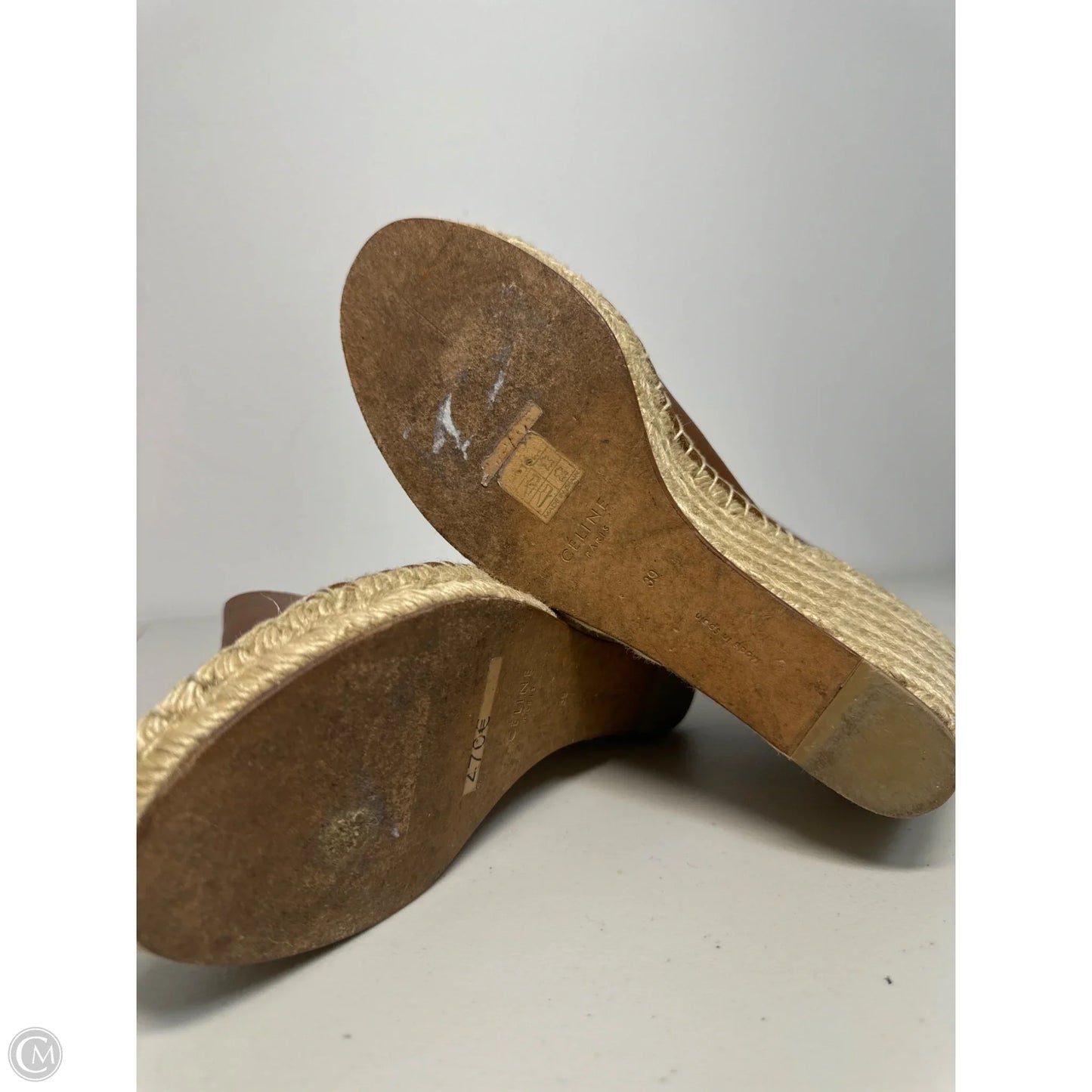 Sandals Luxury Designer By Celine In Brown, Size: 8.5