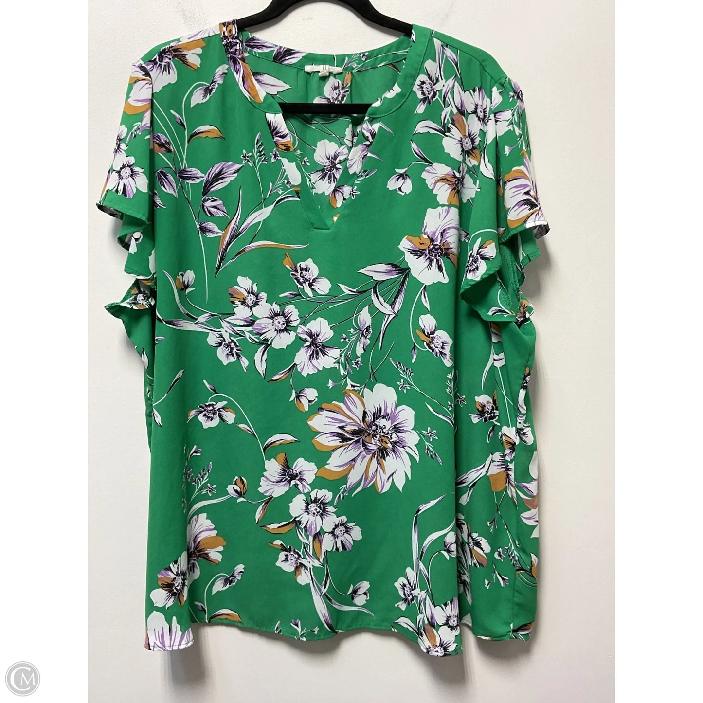Blouse Short Sleeve By Maurices In Green, Size: 2x
