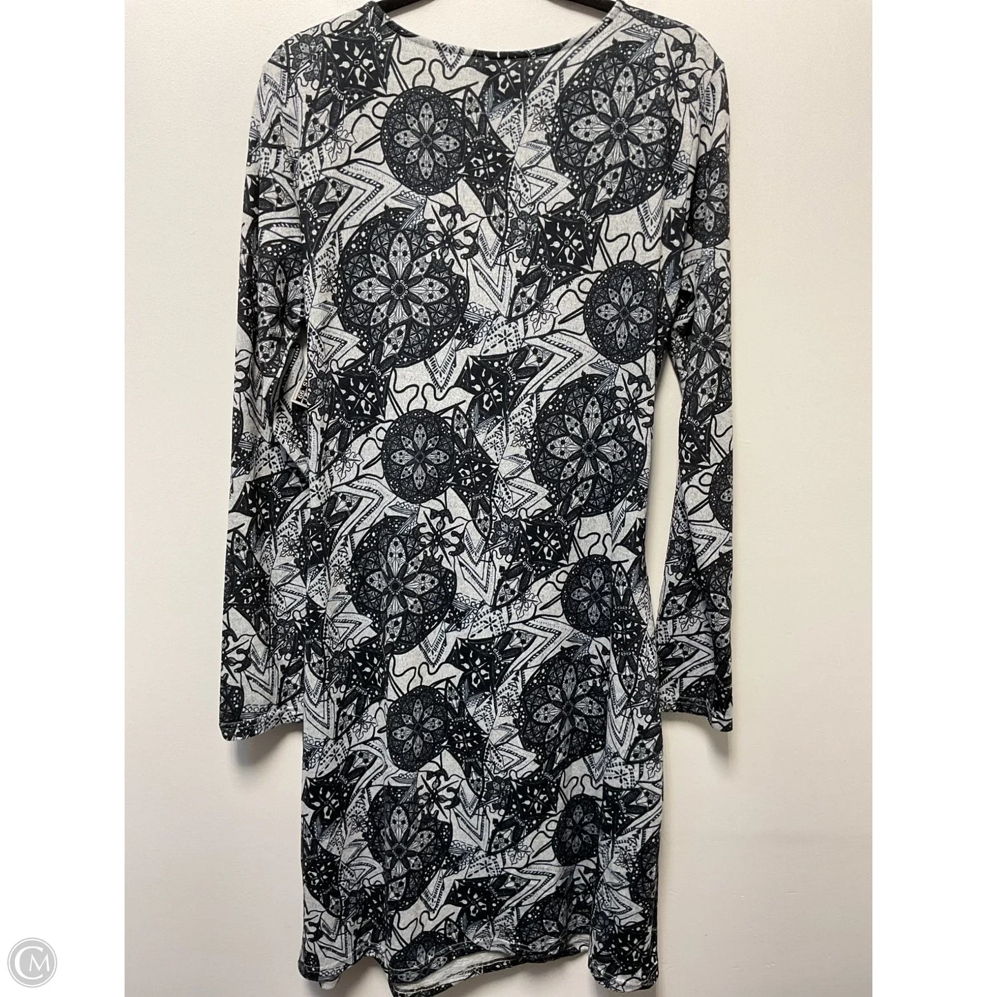 Dress Casual Midi By Clothes Mentor In Black & Grey, Size: Xxl