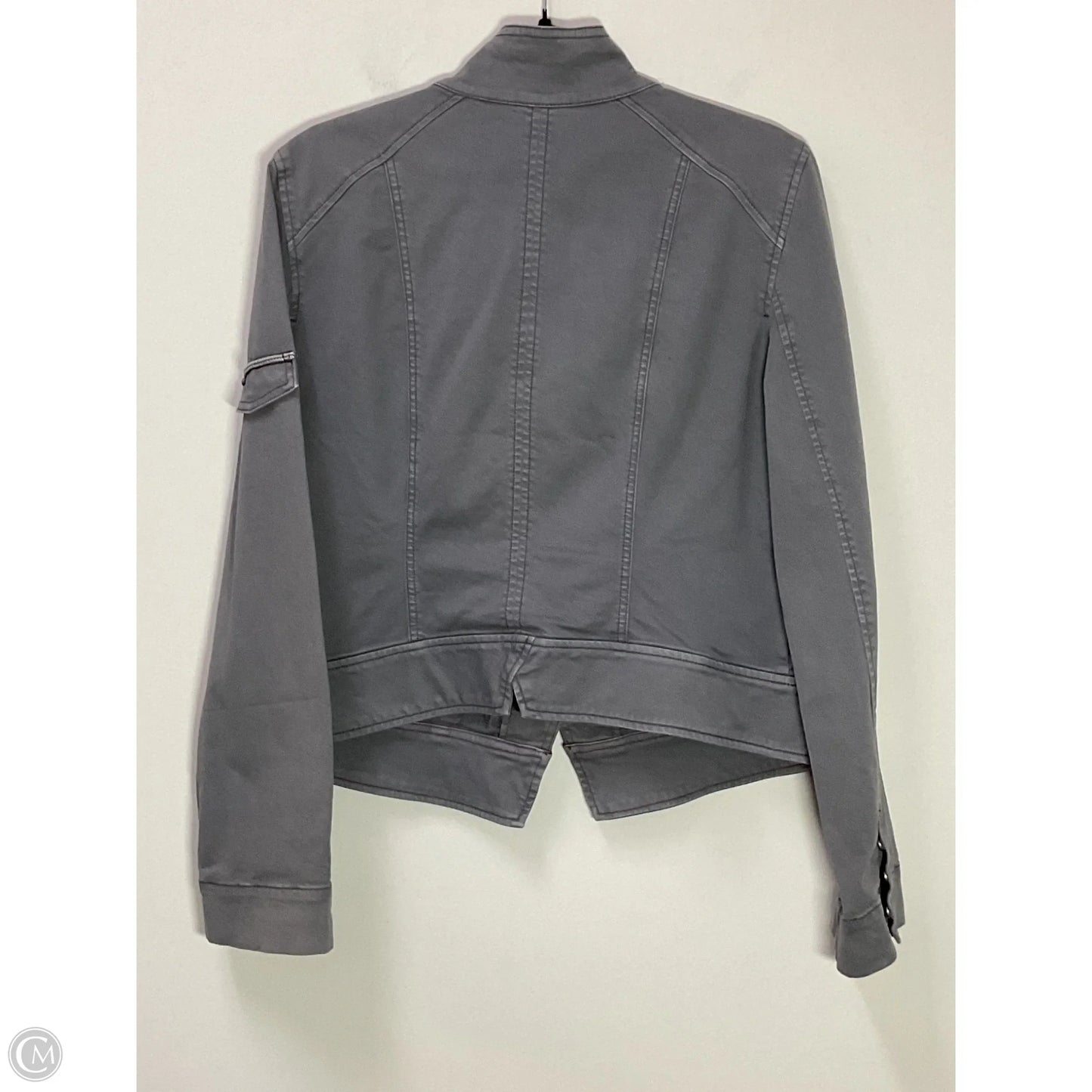 Jacket Denim By White House Black Market In Grey Denim, Size: Xl