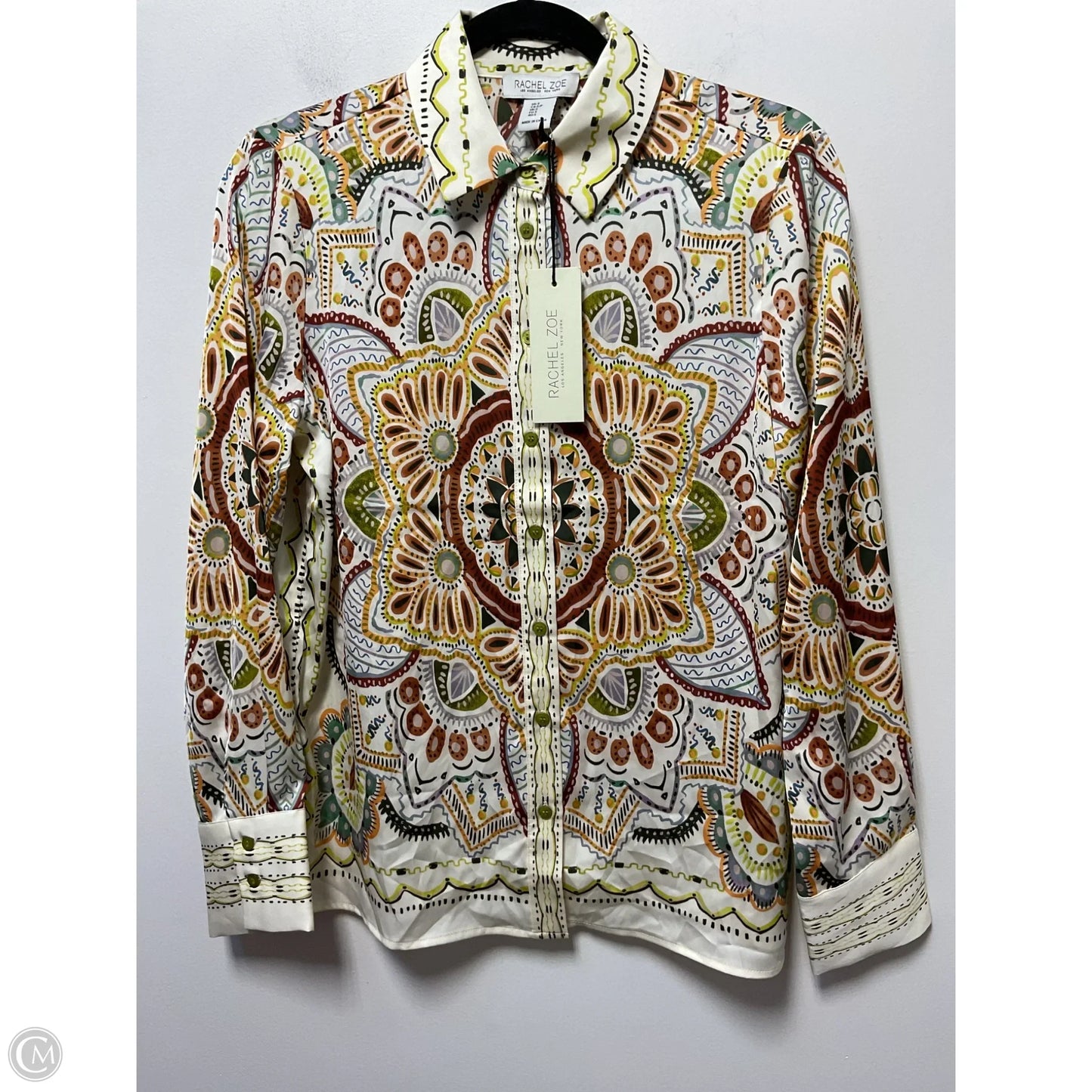 Blouse Long Sleeve By Rachel Zoe In Multi-colored, Size: S