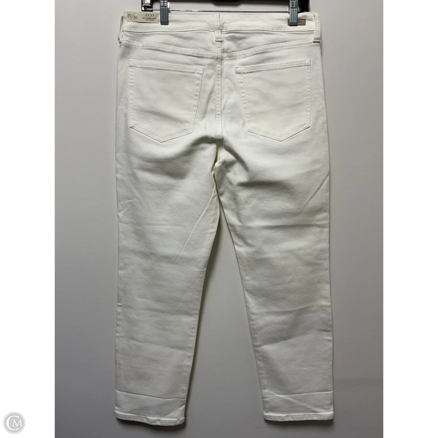 Jeans Boyfriend By Liverpool In White Denim, Size: 10