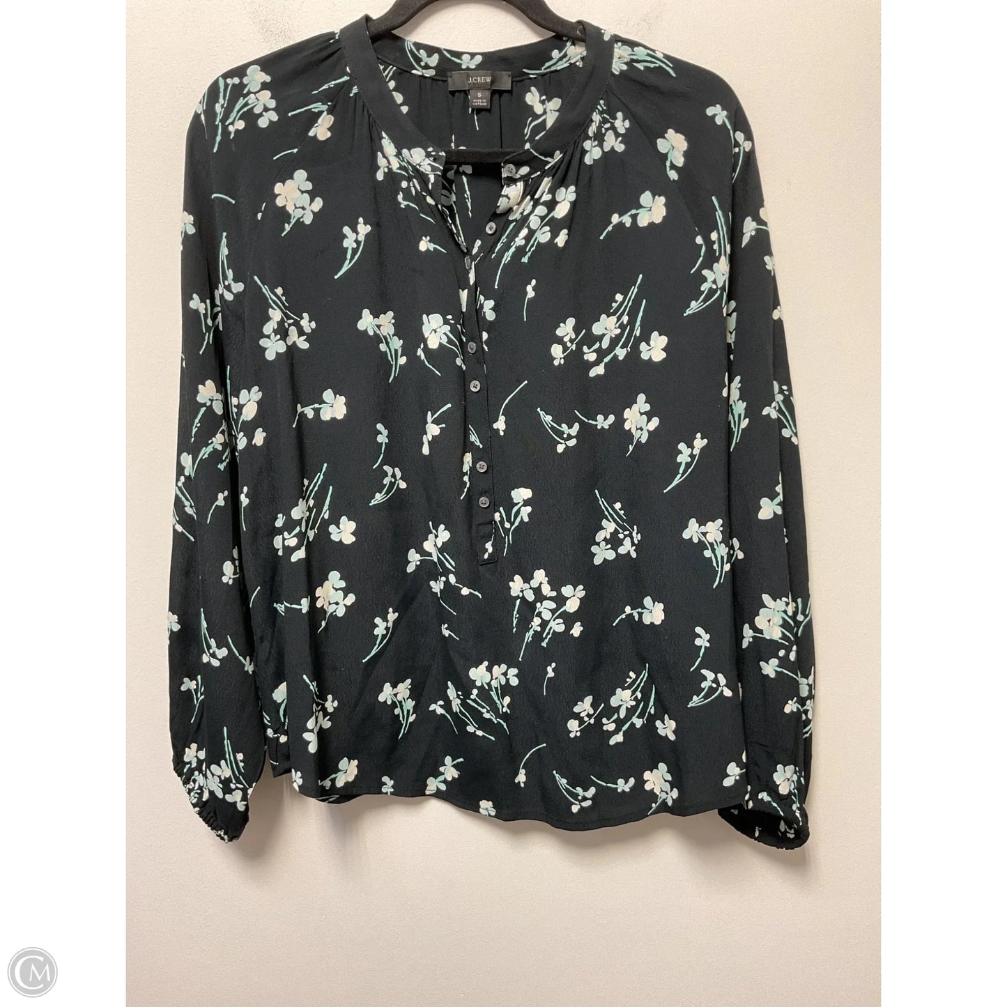 Blouse Long Sleeve By J. Crew In Black, Size: S