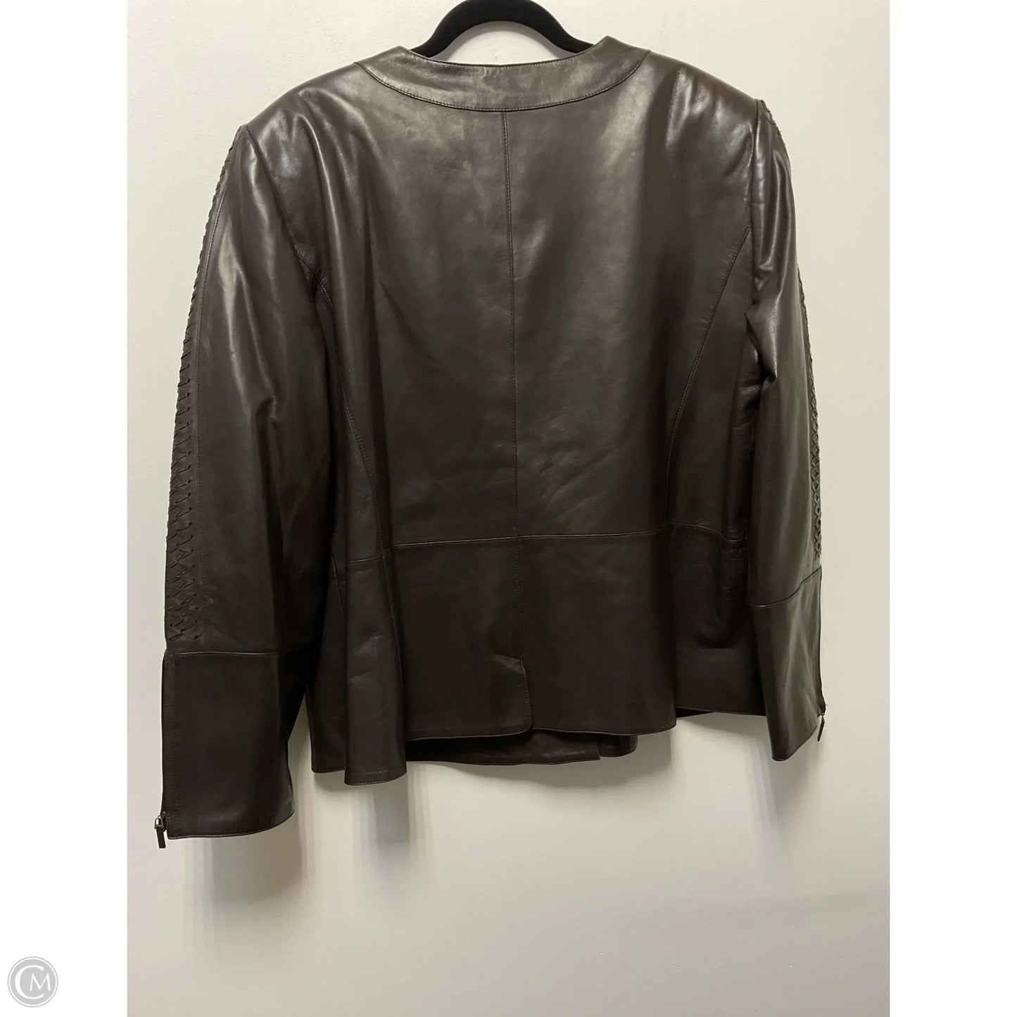 Jacket Leather By Ellen Tracy In Brown, Size: 2x
