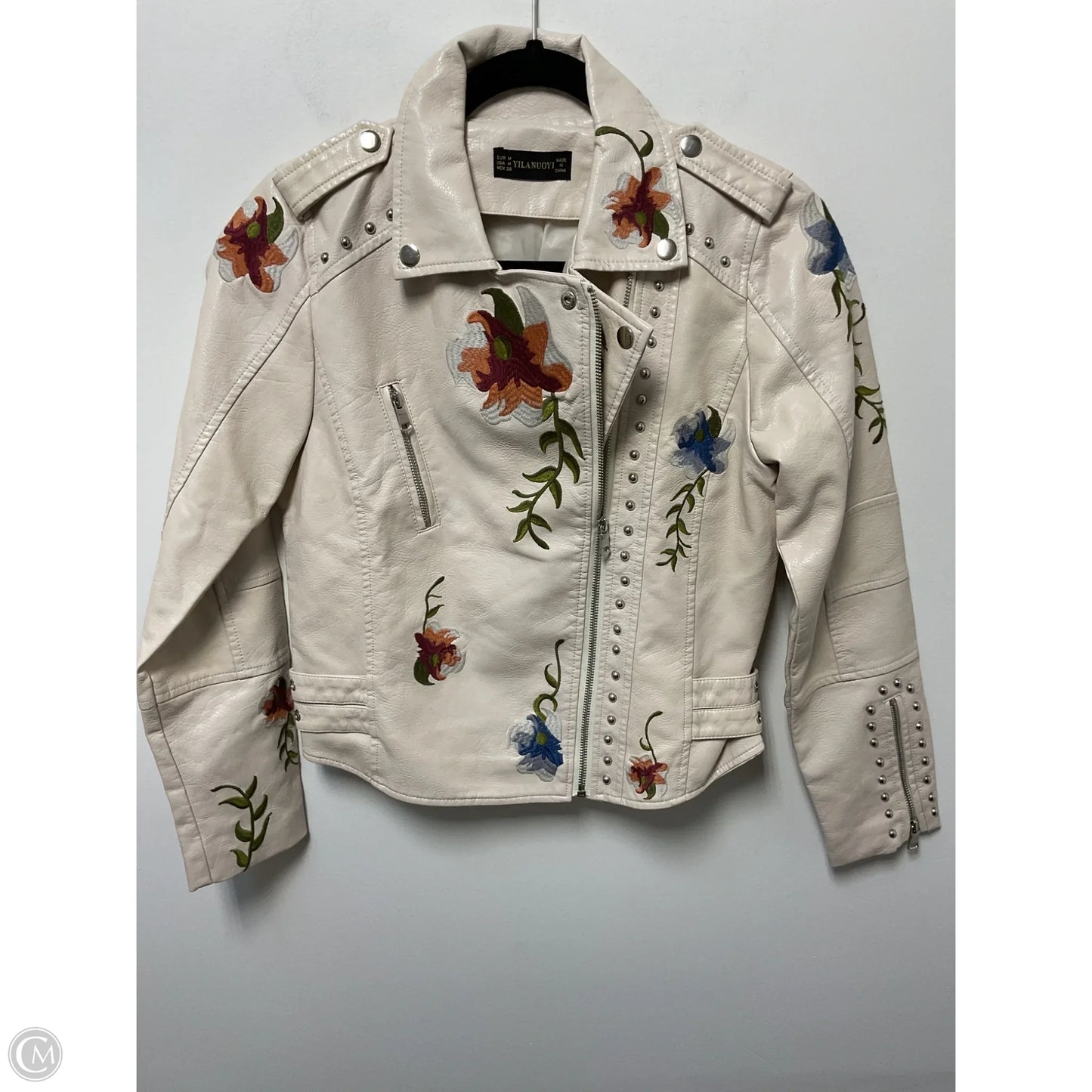 Jacket Moto By Cmc In Cream, Size: M