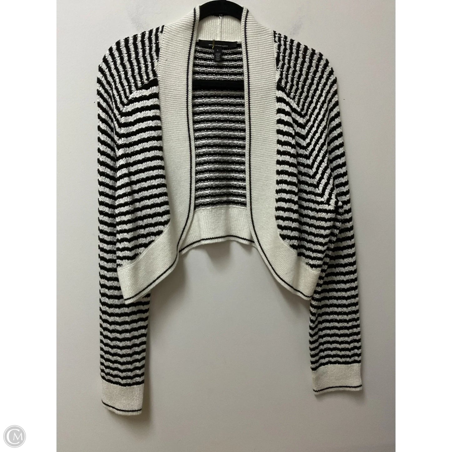 Sweater Cardigan By White House Black Market In Black & White, Size: L