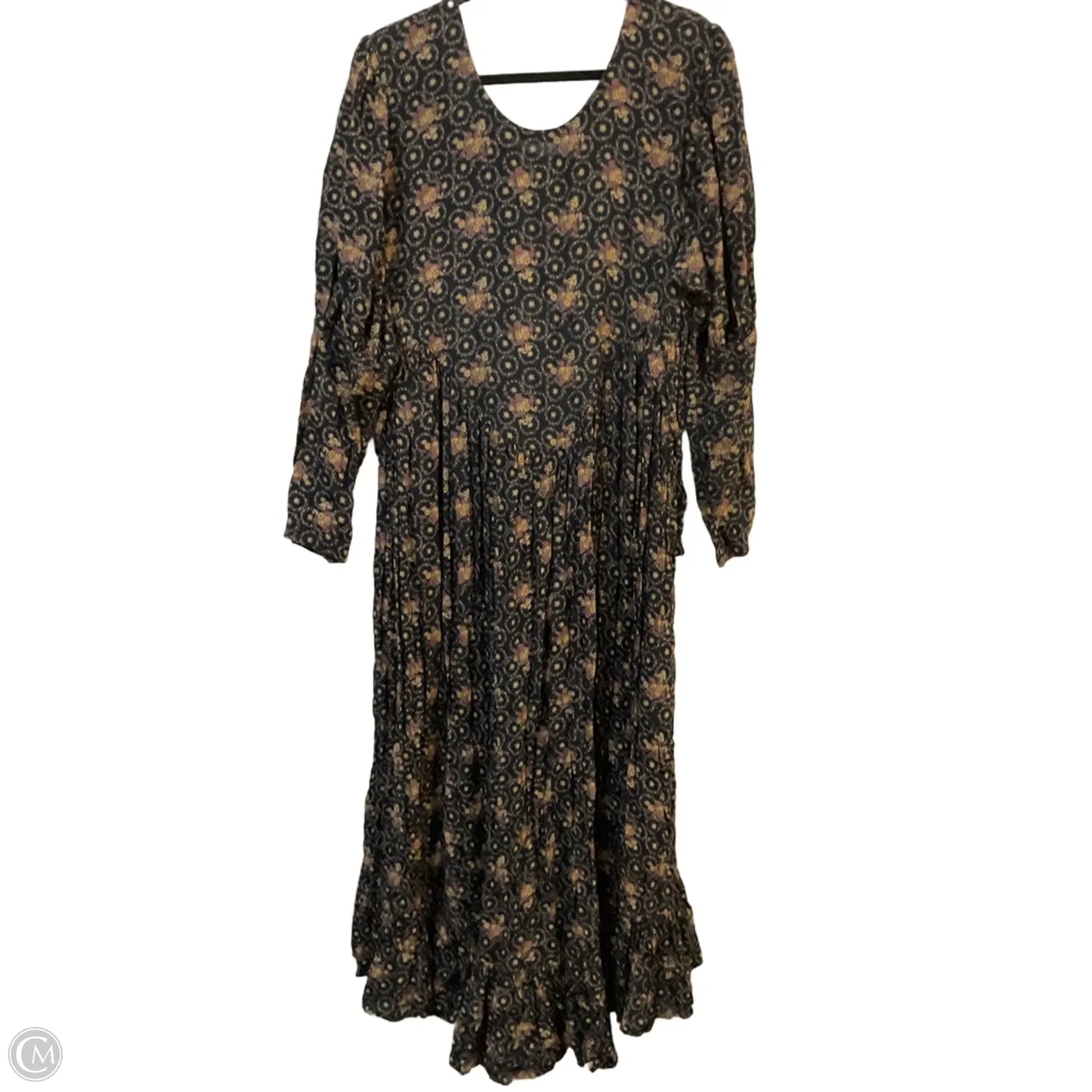 Dress Casual Maxi By Clothes Mentor In Black & Gold, Size: Osfm