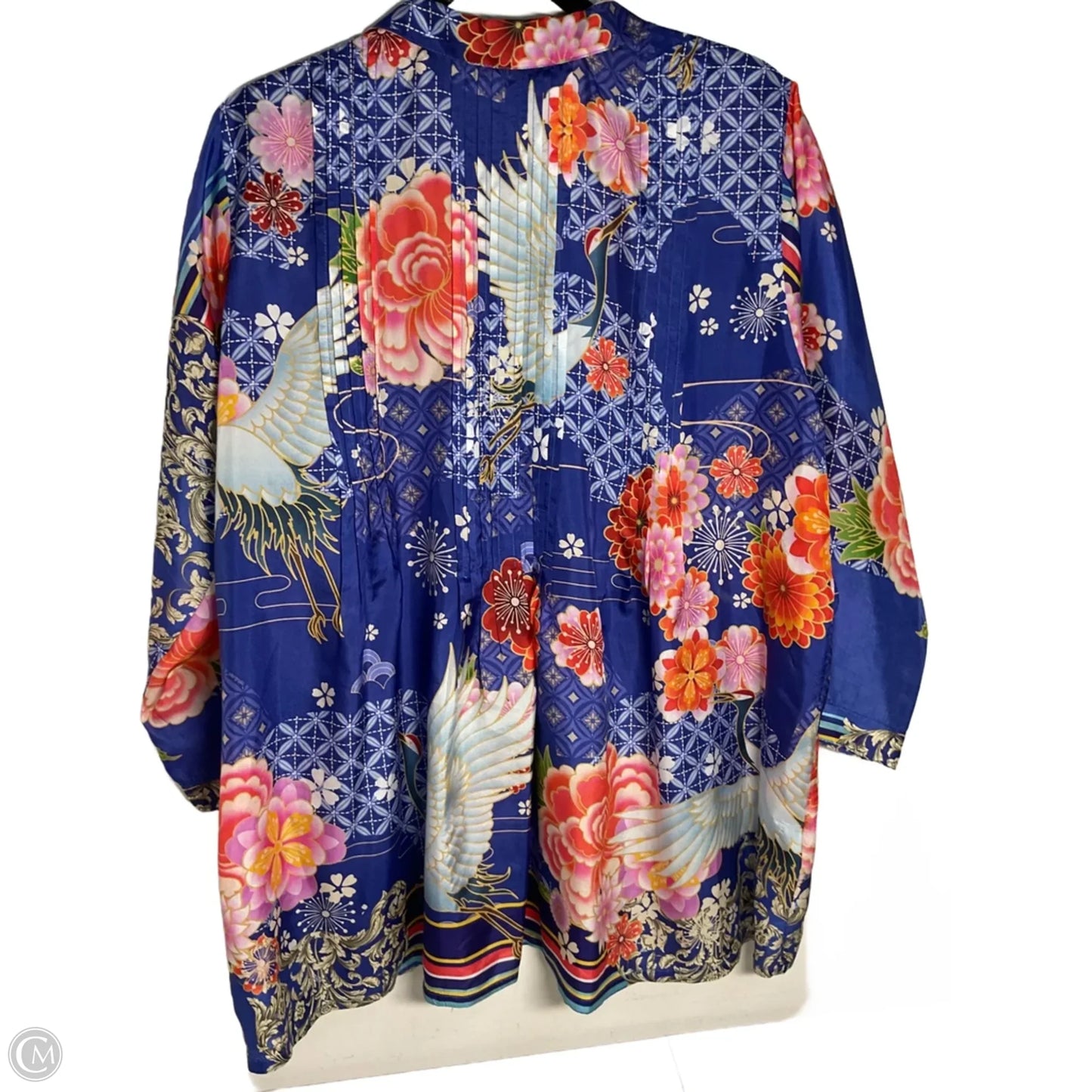 Blouse Long Sleeve By Johnny Was In Blue, Size: M