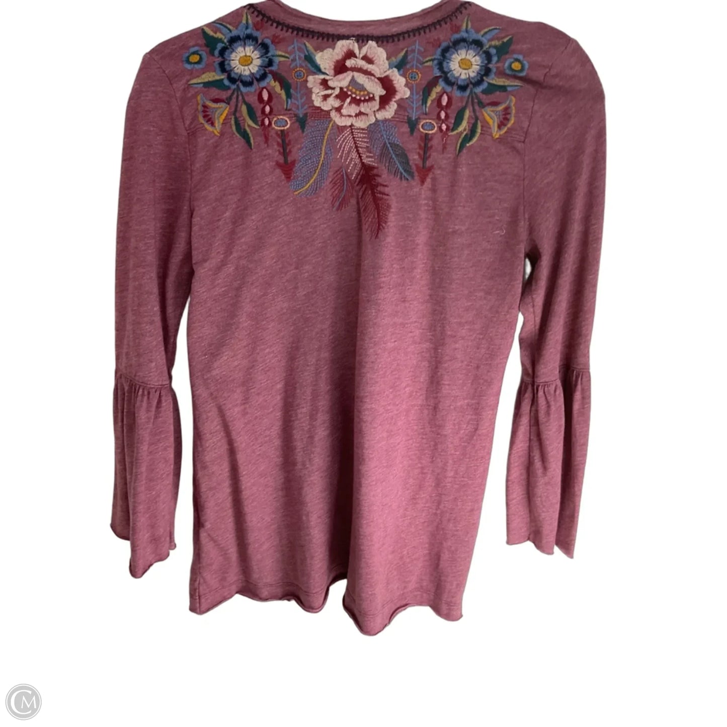 Top 3/4 Sleeve By Johnny Was In Maroon, Size: Xs