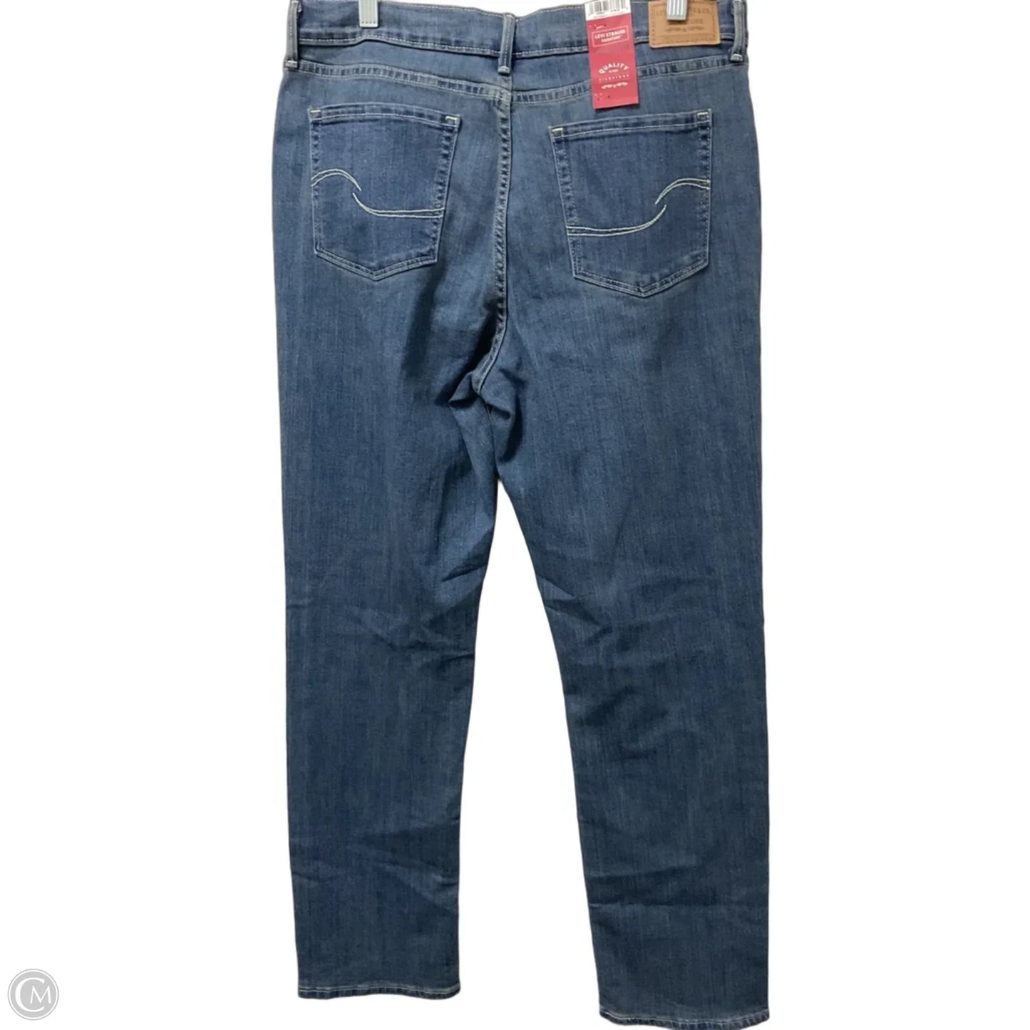Jeans Straight By Levis In Blue Denim, Size: 14