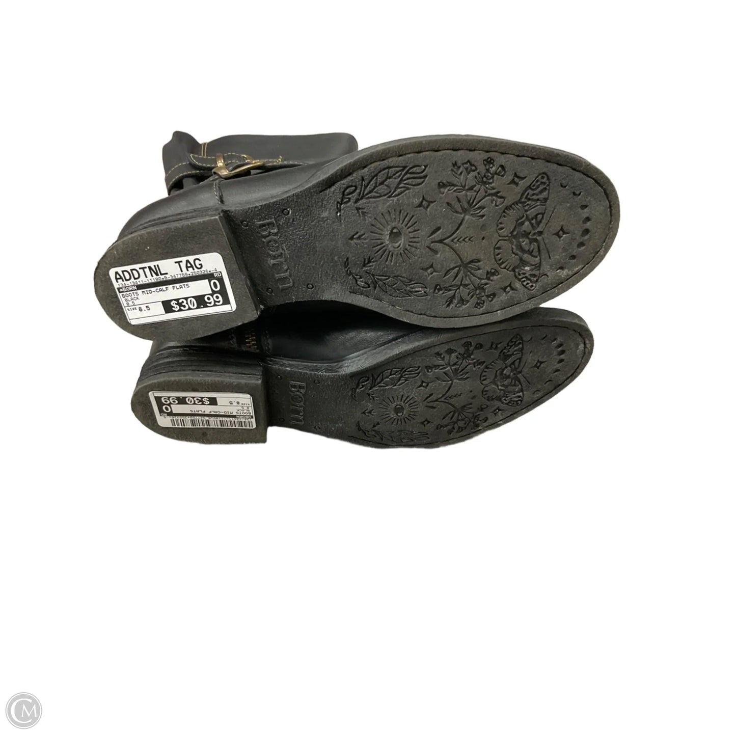 Boots Mid-calf Flats By Born In Black, Size: 8.5