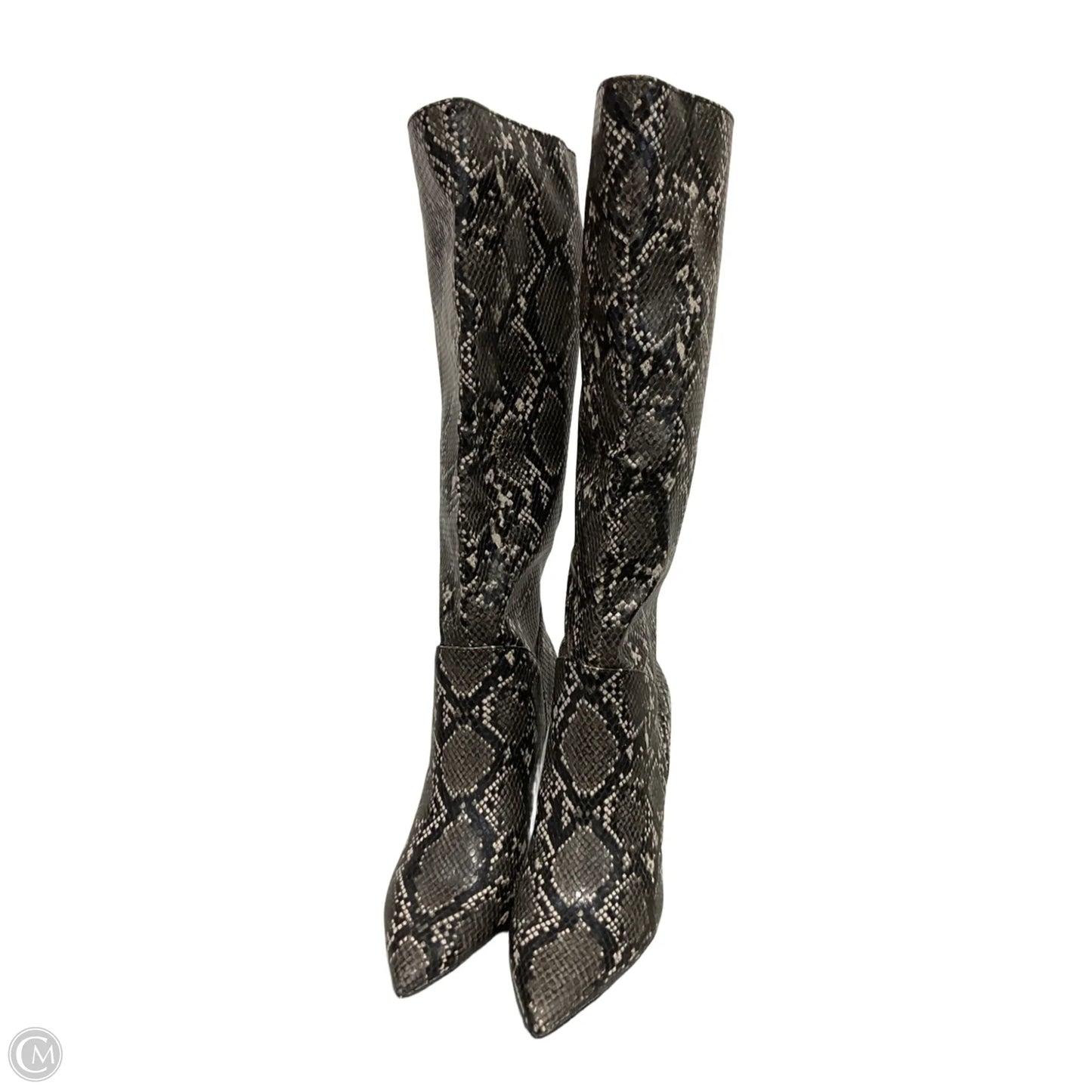 Boots Knee Heels By Steve Madden In Snakeskin Print, Size: 7.5