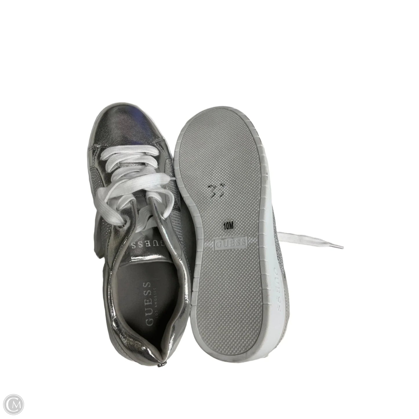 Shoes Sneakers By Guess In Silver, Size: 10
