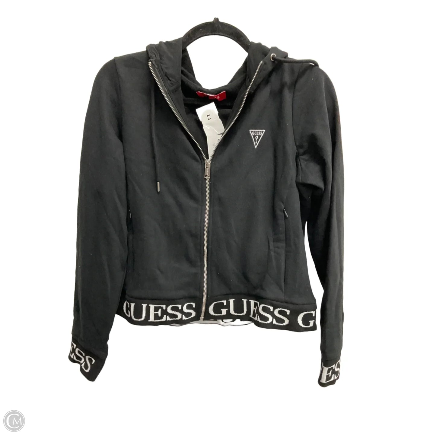 Athletic Jacket By Guess In Black, Size: L