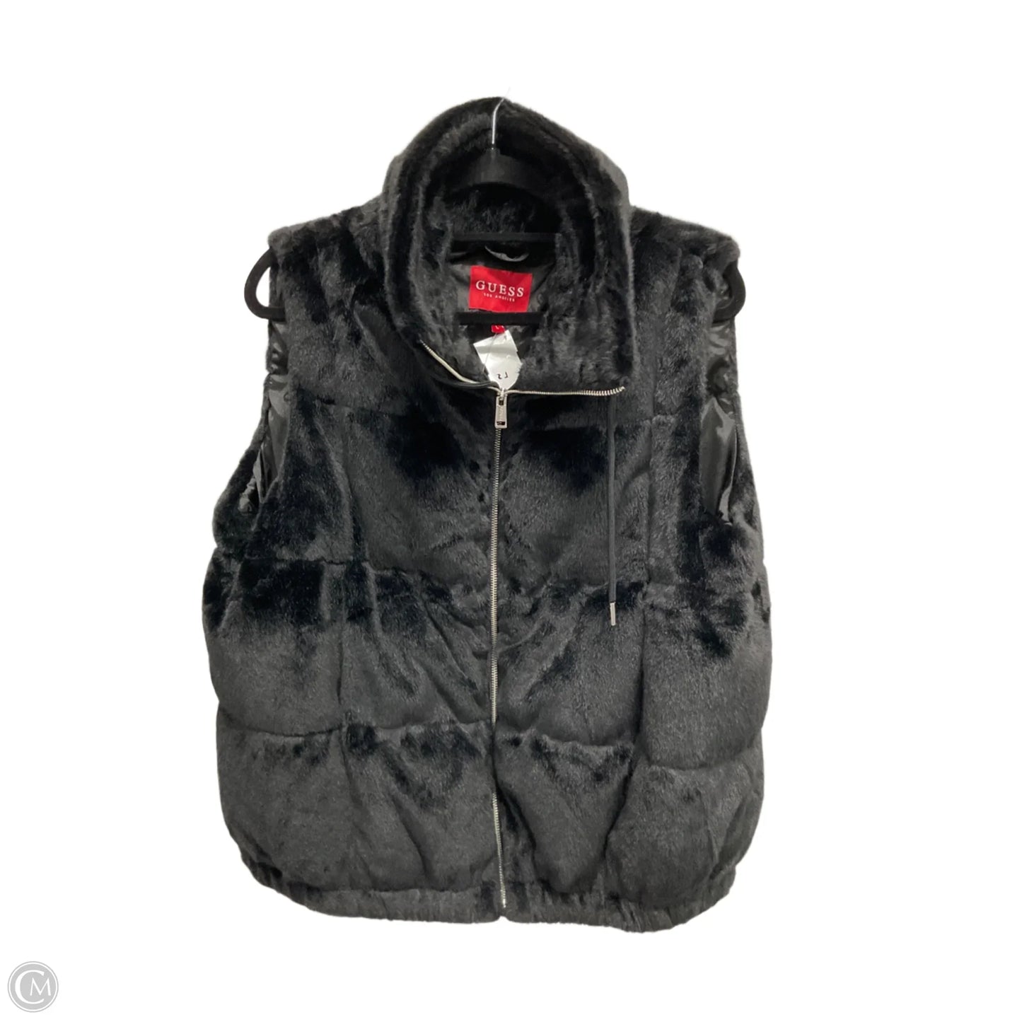 Vest Faux Fur & Sherpa By Guess In Black, Size: L