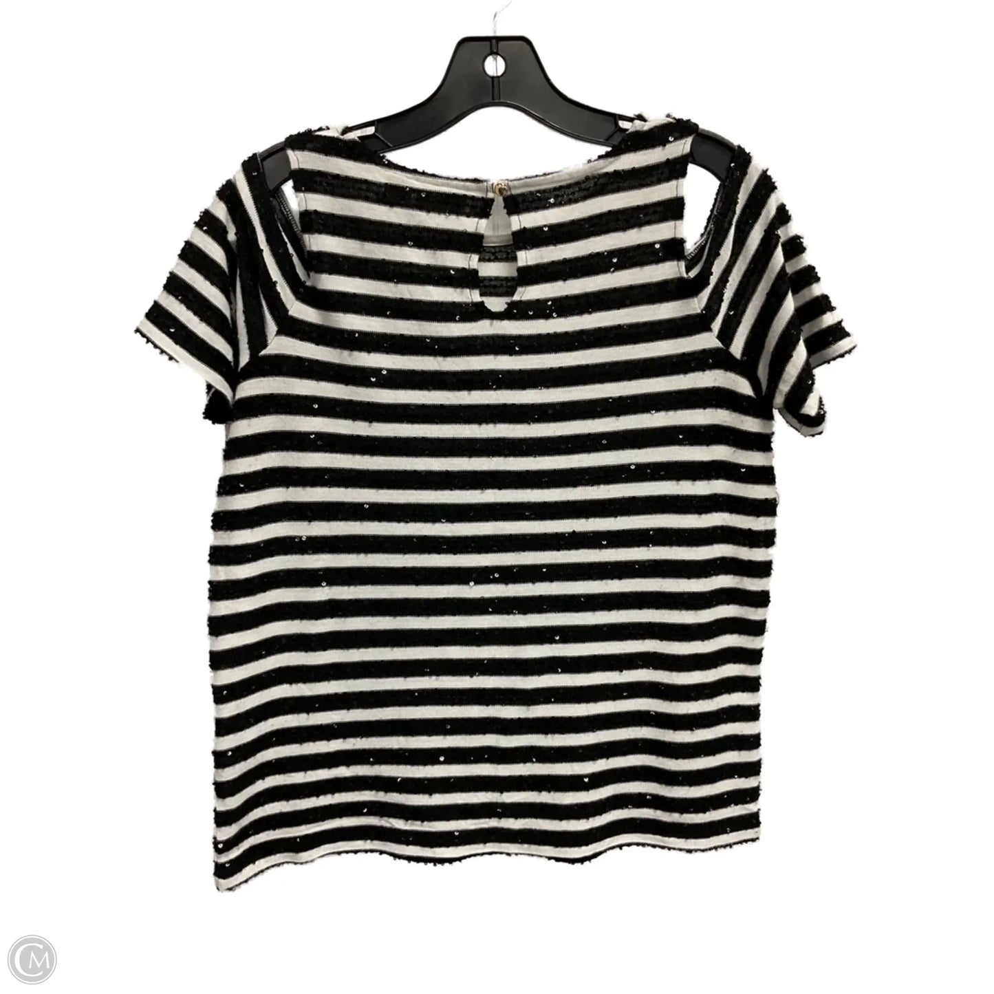 Top Short Sleeve By Chicos In Striped Pattern, Size: M