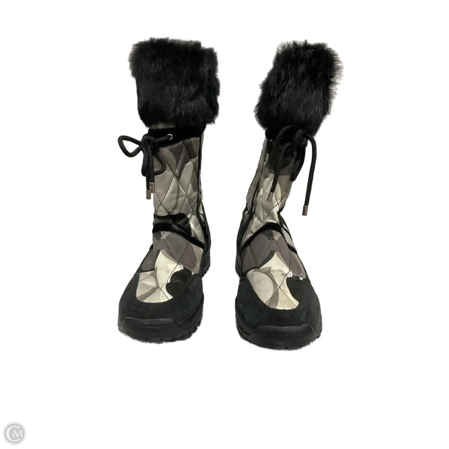 Boots Designer By Coach In Grey, Size: 8