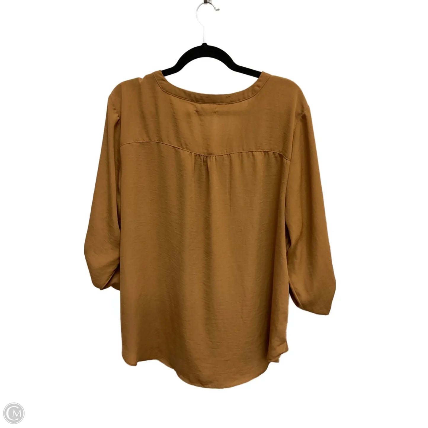Blouse 3/4 Sleeve By Maurices In Brown, Size: Xxl
