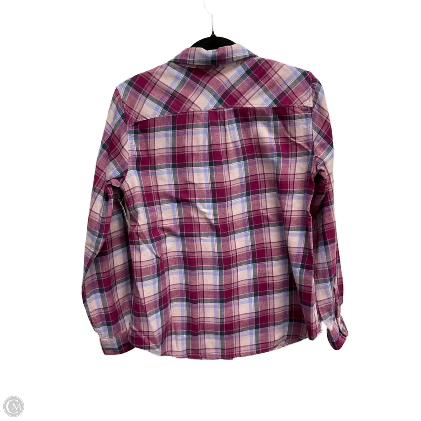 Top Long Sleeve By Eddie Bauer In Plaid Pattern, Size: M