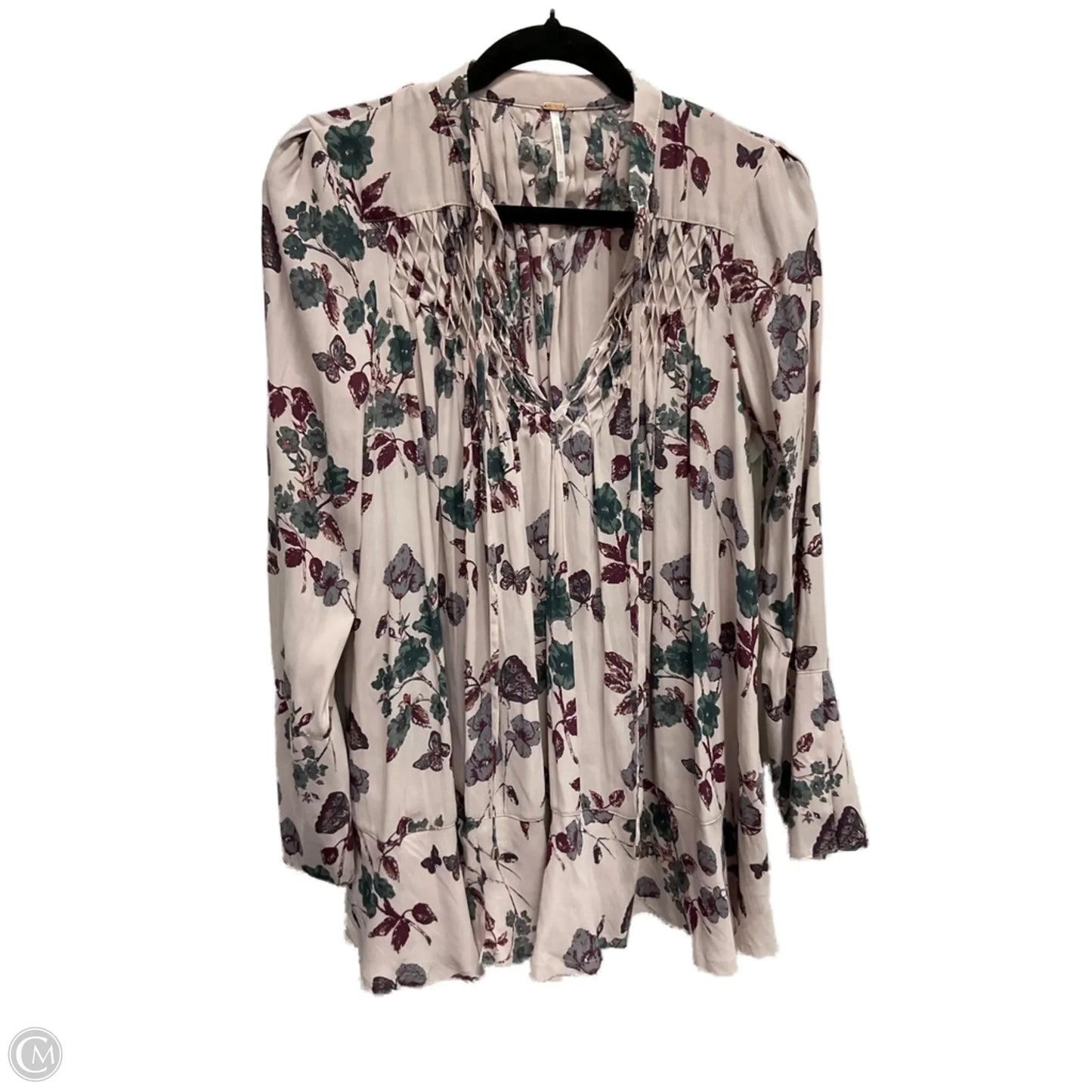 Blouse Long Sleeve By Free People In Floral Print, Size: Xs