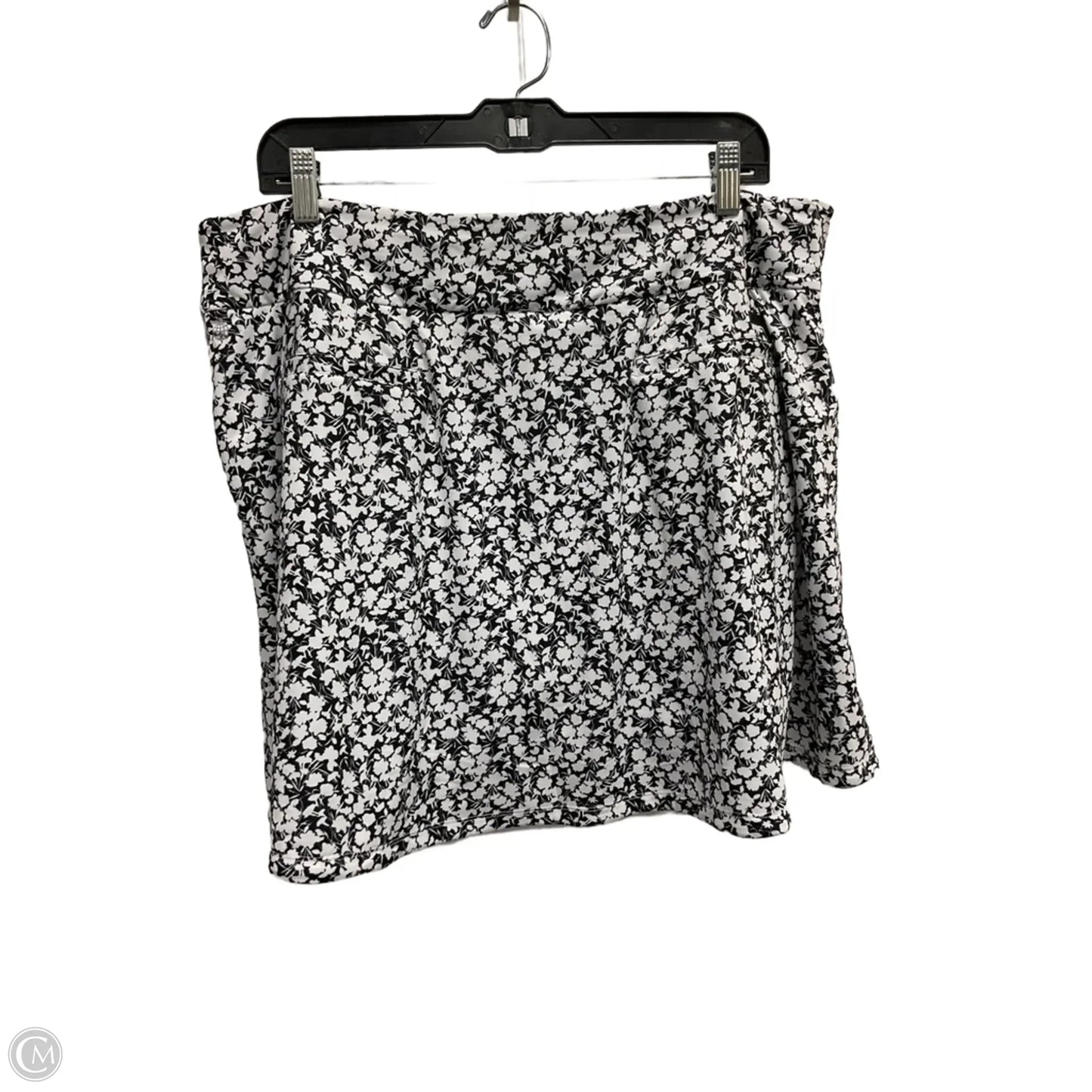 Athletic Skort By Adidas In Black & White, Size: Xl