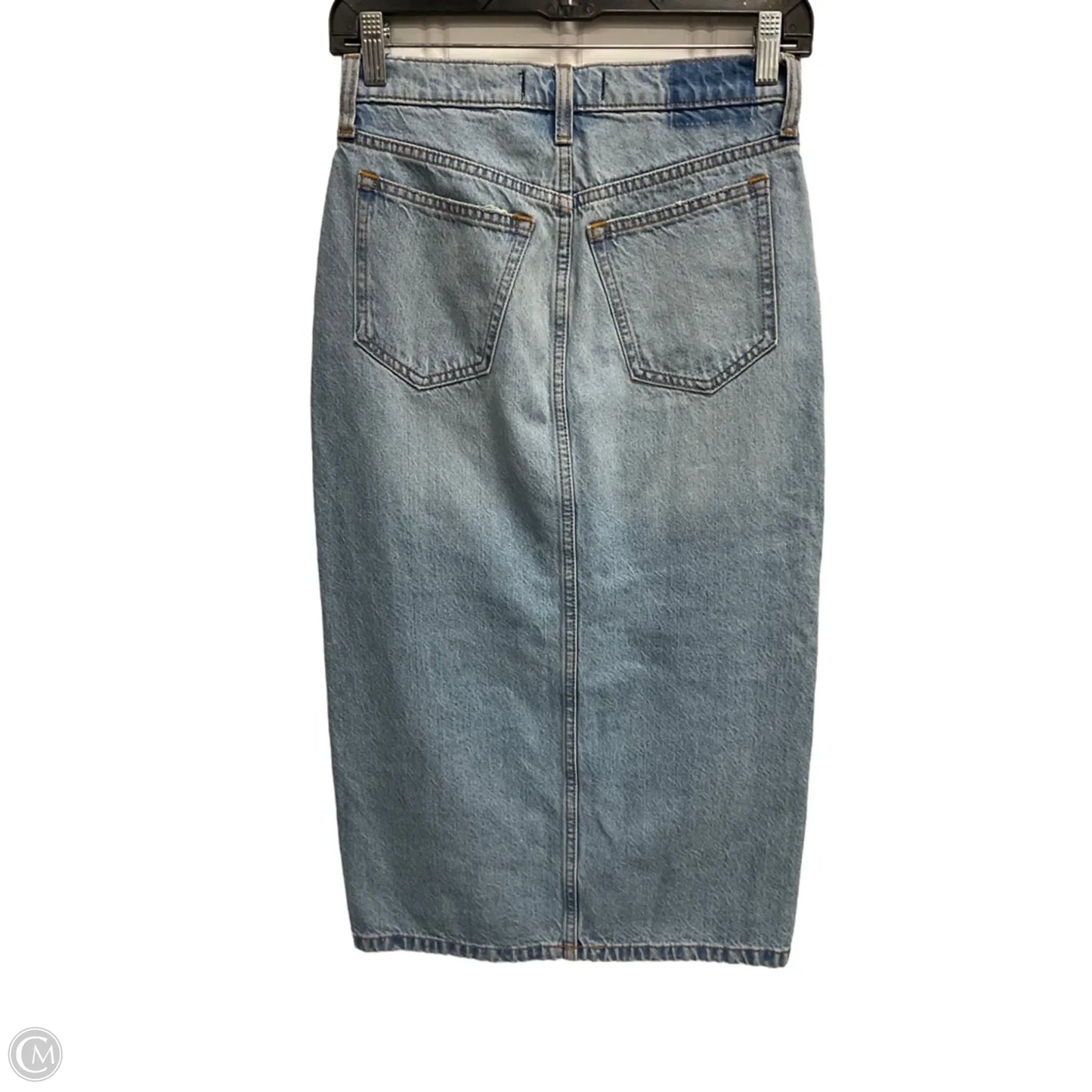 Skirt Midi By Abercrombie And Fitch In Blue Denim, Size: 0p