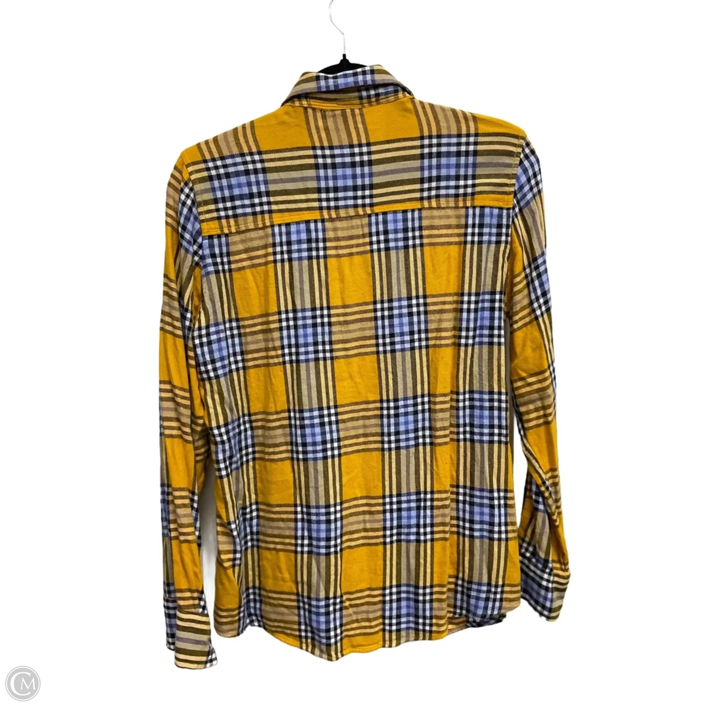 Top Long Sleeve By Gap In Plaid Pattern, Size: M