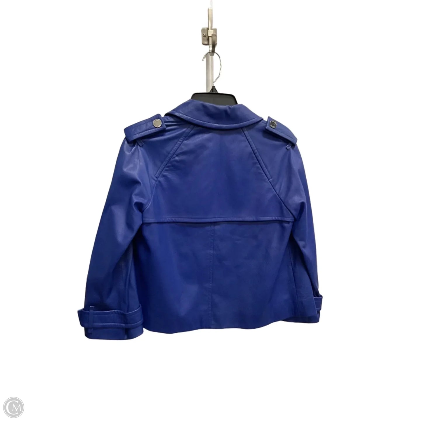 Jacket Moto By Anne Klein In Blue, Size: S