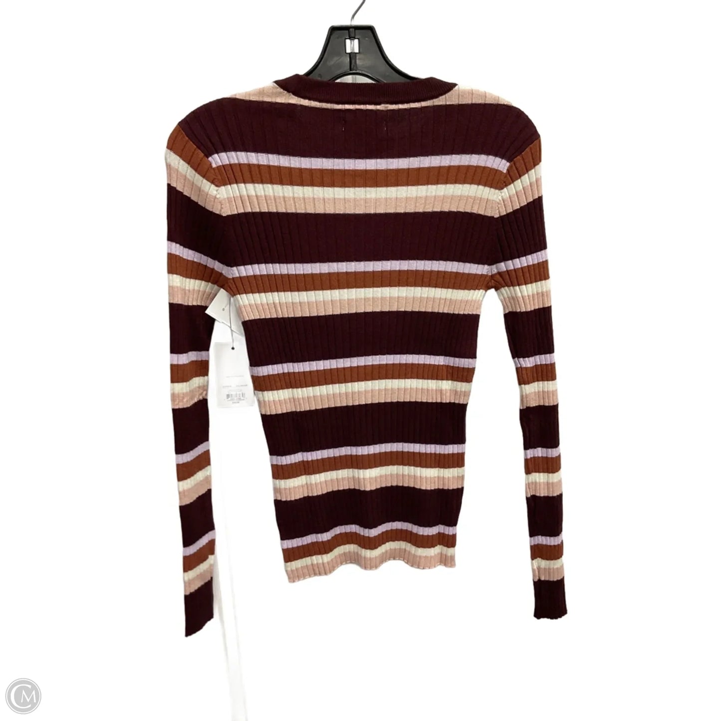 Top Long Sleeve By Nine West In Striped Pattern, Size: M