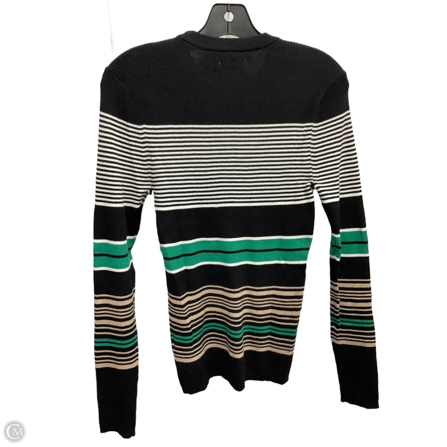 Top Long Sleeve By Nine West In Striped Pattern, Size: M