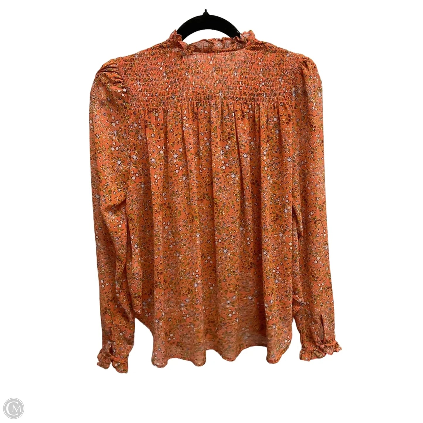 Blouse Long Sleeve By Free People In Orange, Size: S